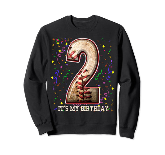 2 Years Old Baseball Play My 2Nd Sweatshirt - Custom Art Print Men Women - T-Shirt, Sweatshirt, Hoodie