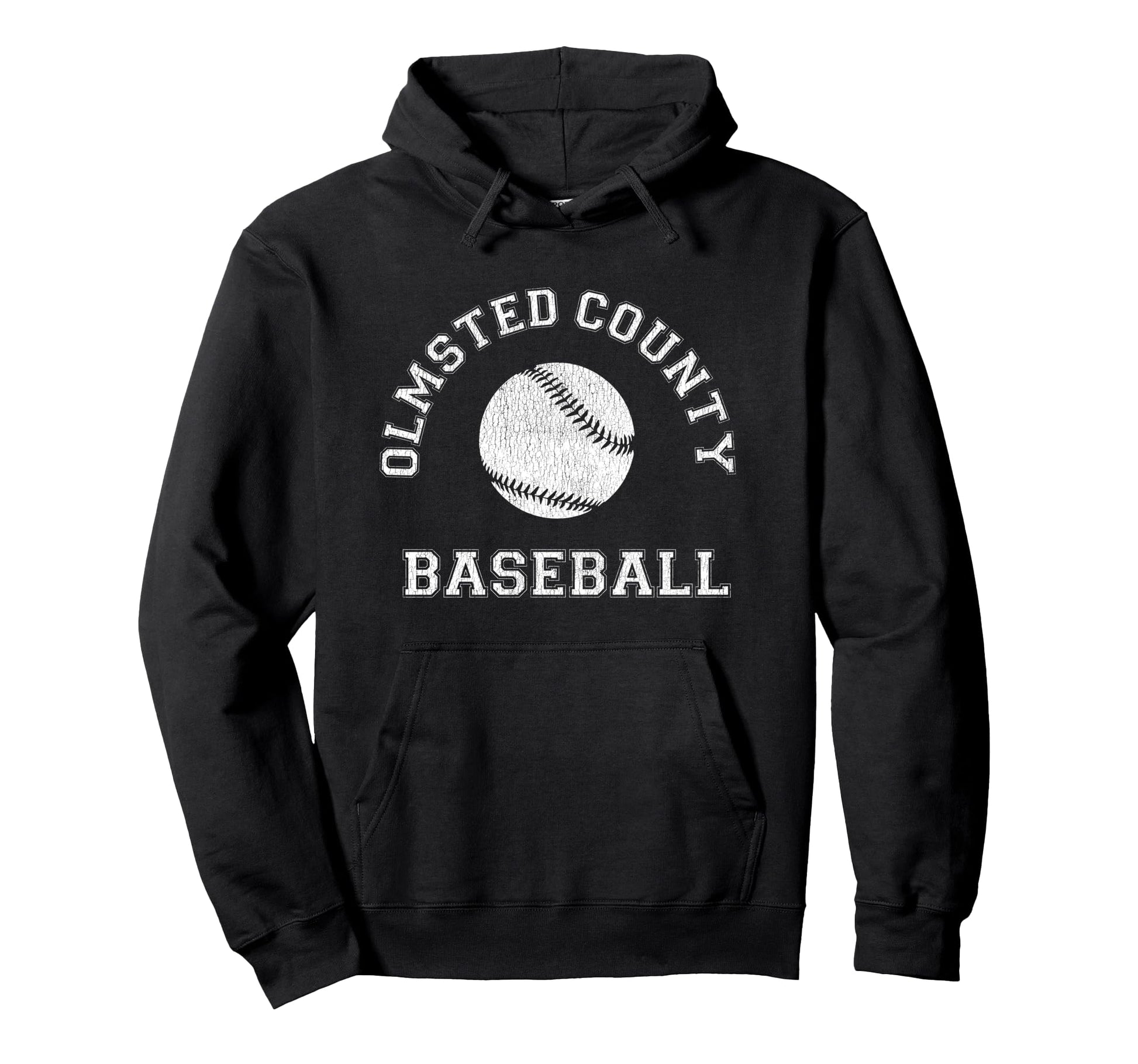 Olmsted County Baseball Distressed Hoodie - Graphic Print for Adults - T-Shirt, Sweatshirt, Hoodie