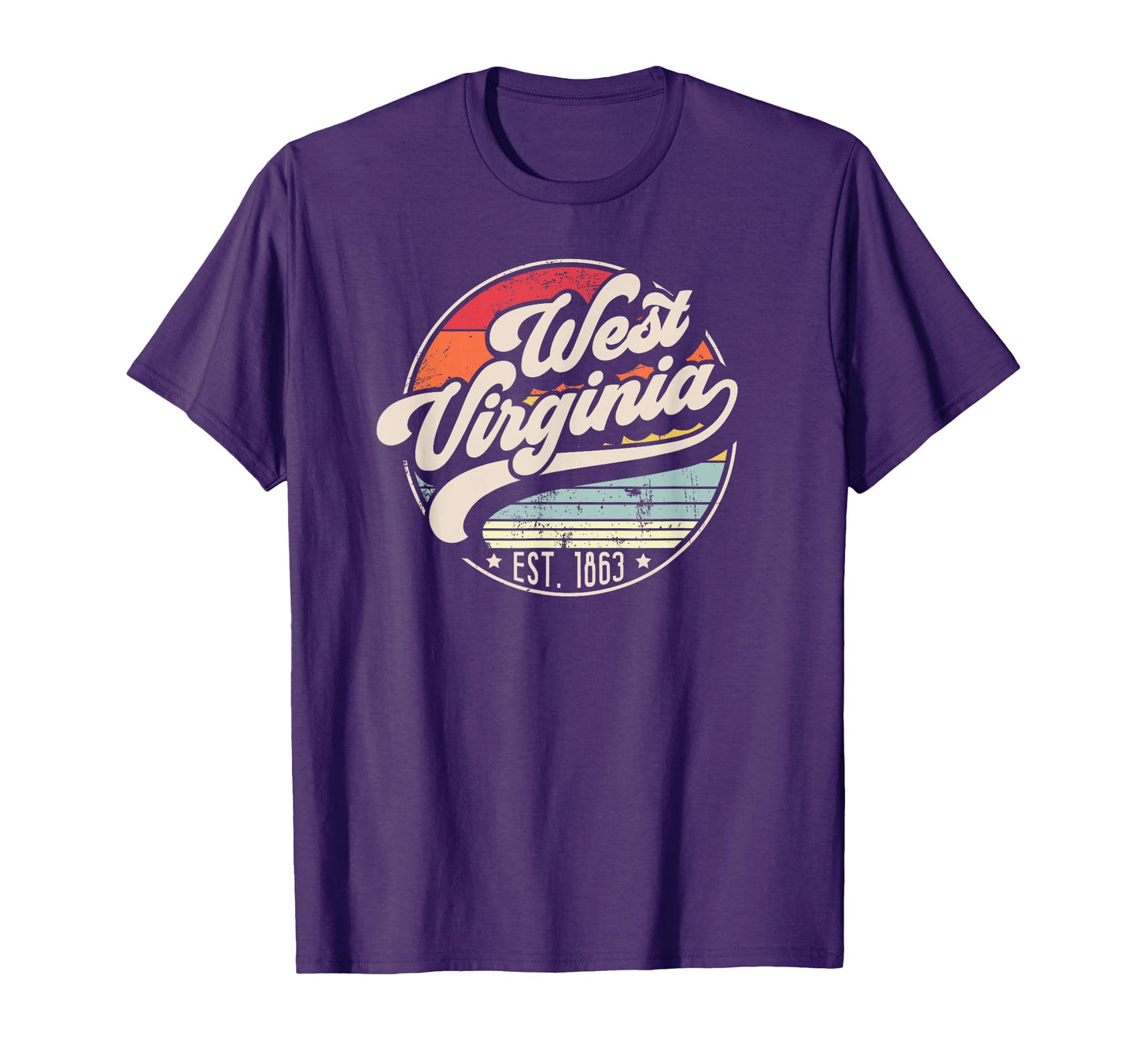 West Virginia Home State Wv 70S Sunset T-Shirt - Aesthetic Graphic Unisex - T-Shirt, Sweatshirt, Hoodie