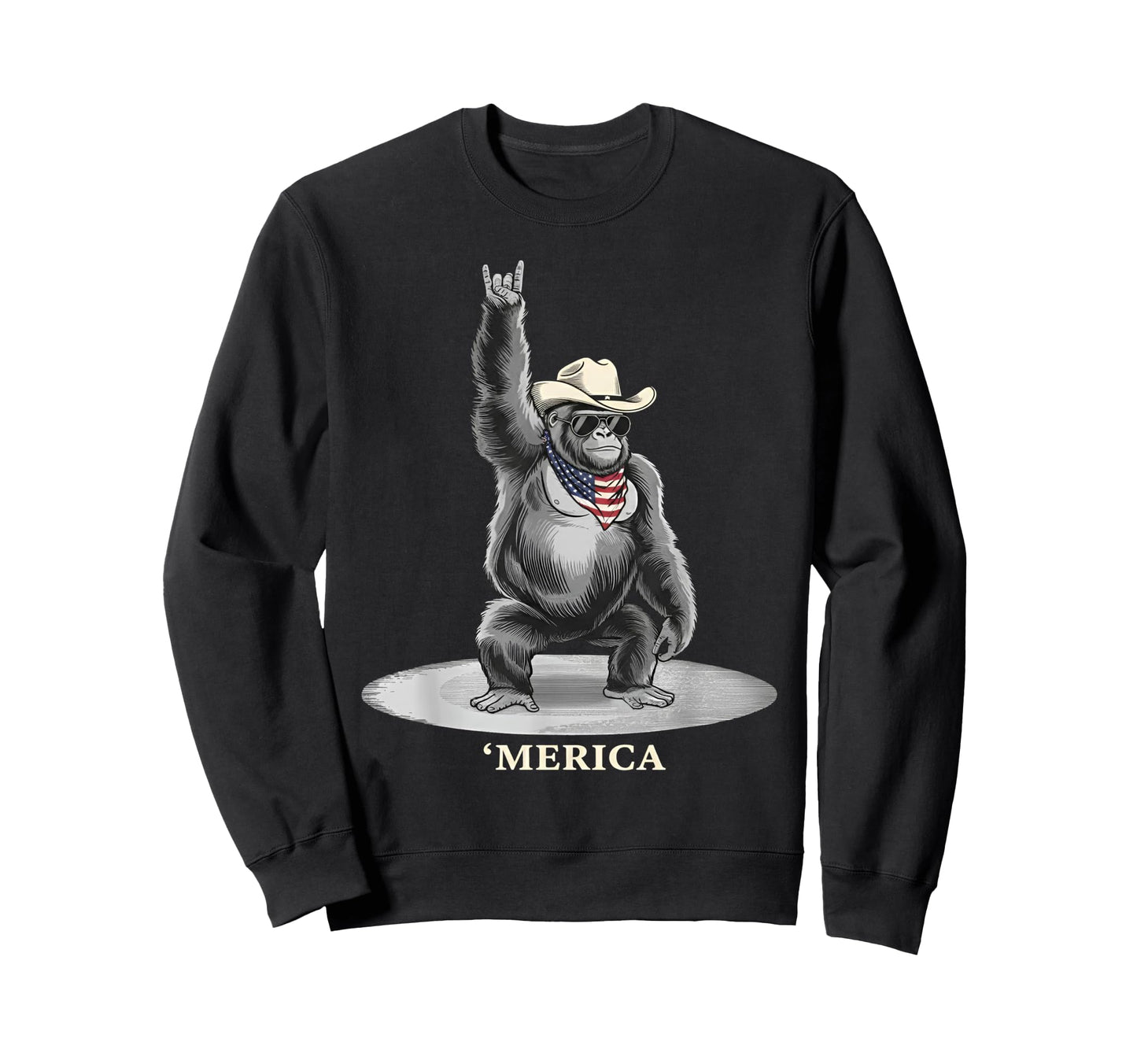 Usa Merica Gorilla 4Th July Funny Sweatshirt - Unique Graphic Unisex - T-Shirt, Sweatshirt, Hoodie