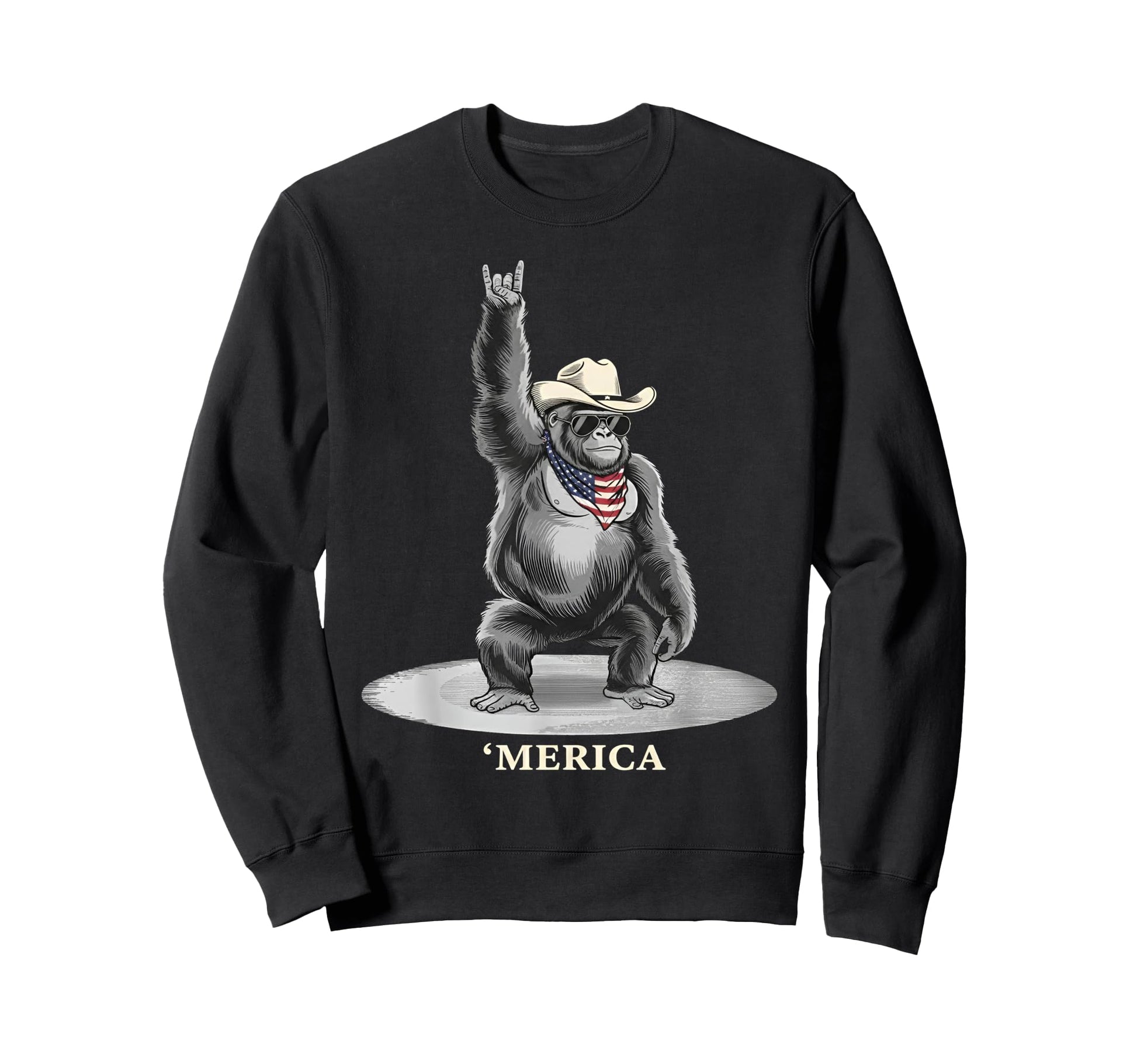 Usa Merica Gorilla 4Th July Funny Sweatshirt - Unique Graphic Unisex - T-Shirt, Sweatshirt, Hoodie