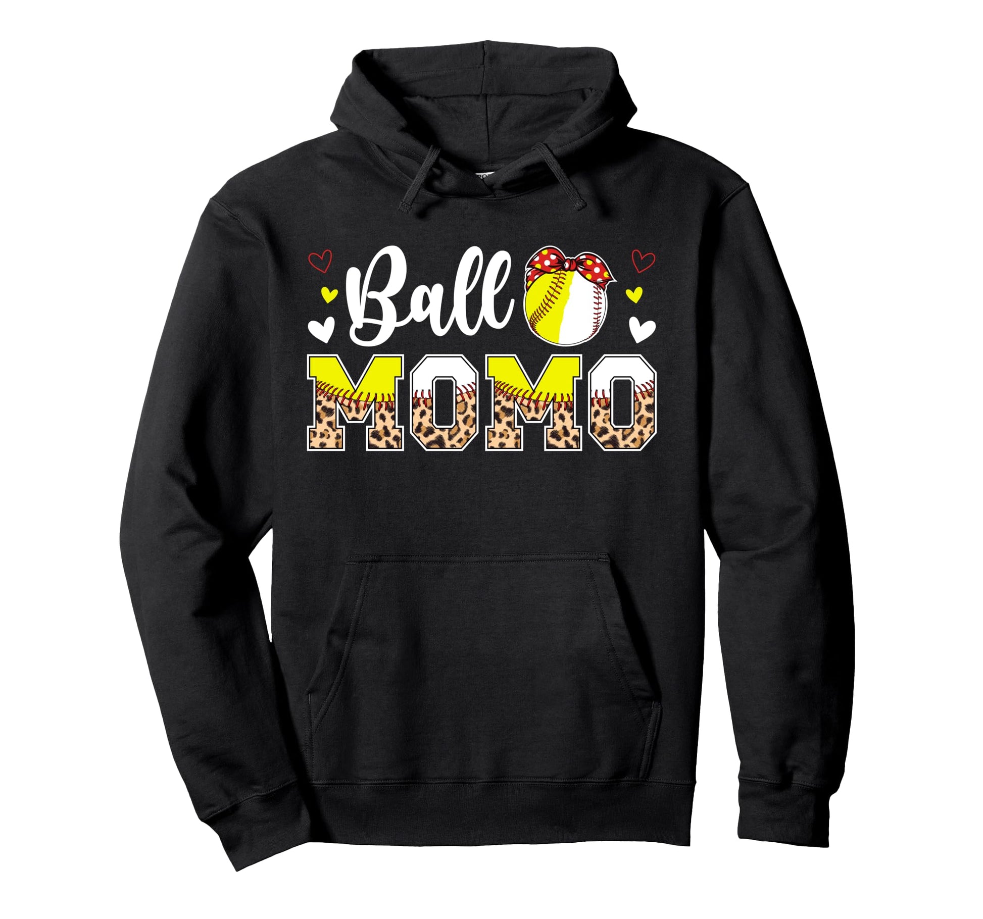 Ball Momo Leopard Softball Baseball Momo Hoodie - Streetwear Style Unisex - T-Shirt, Sweatshirt, Hoodie