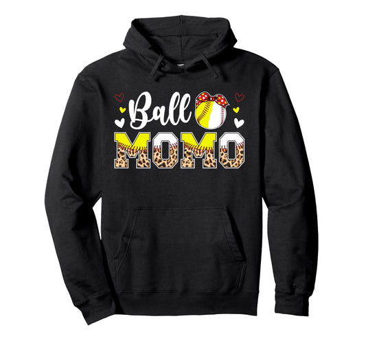 Ball Momo Leopard Softball Baseball Momo Hoodie - Streetwear Style Unisex - T-Shirt, Sweatshirt, Hoodie