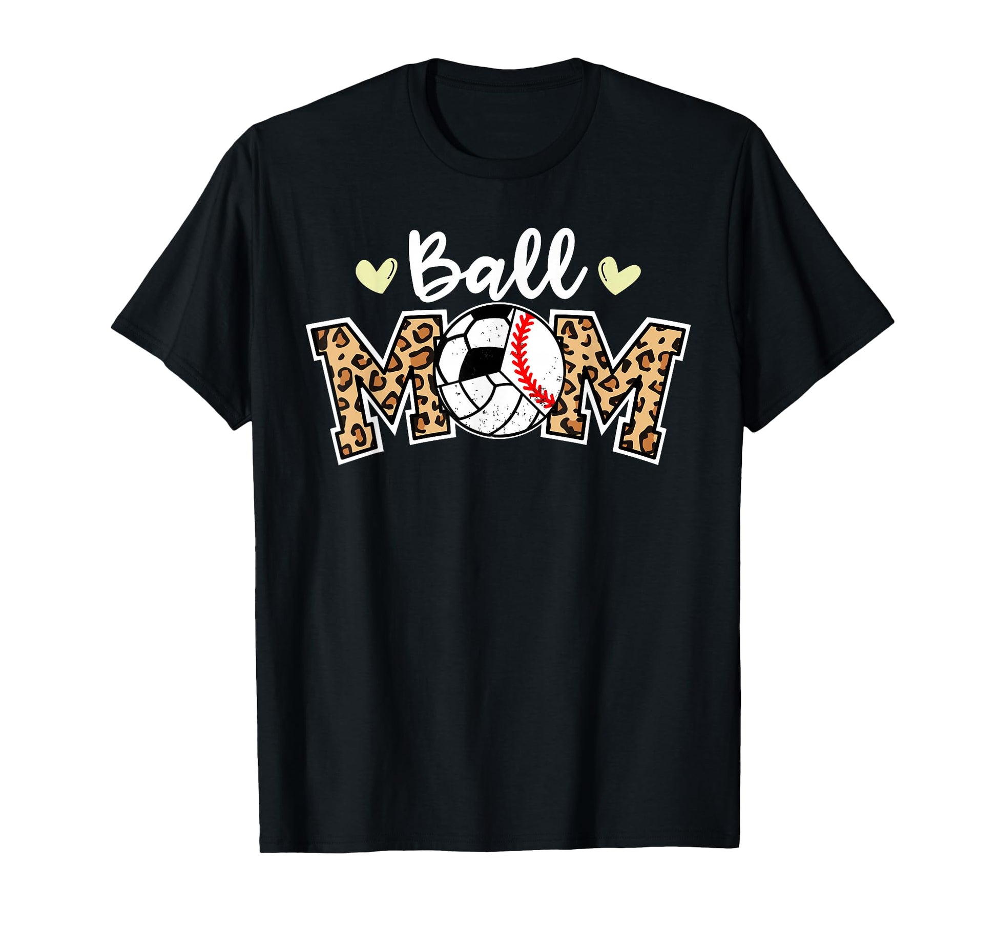 Ball Mom Leopard Baseball Volleyball T-Shirt - Fun Novelty Design Unisex - T-Shirt, Sweatshirt, Hoodie