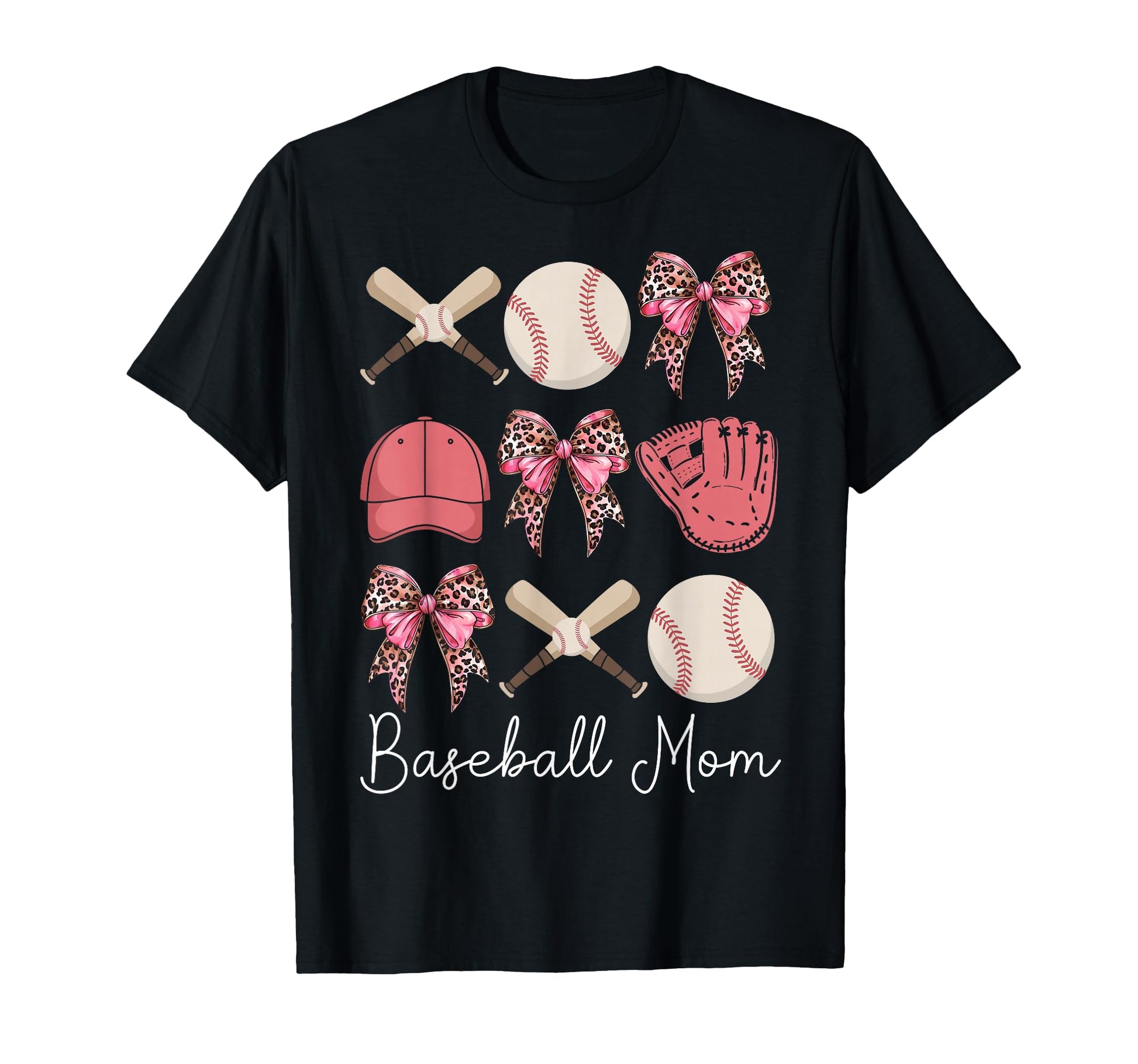 Baseball Mama Coquette Bow Baseball Mom T-Shirt - Unique Graphic Men Women - T-Shirt, Sweatshirt, Hoodie