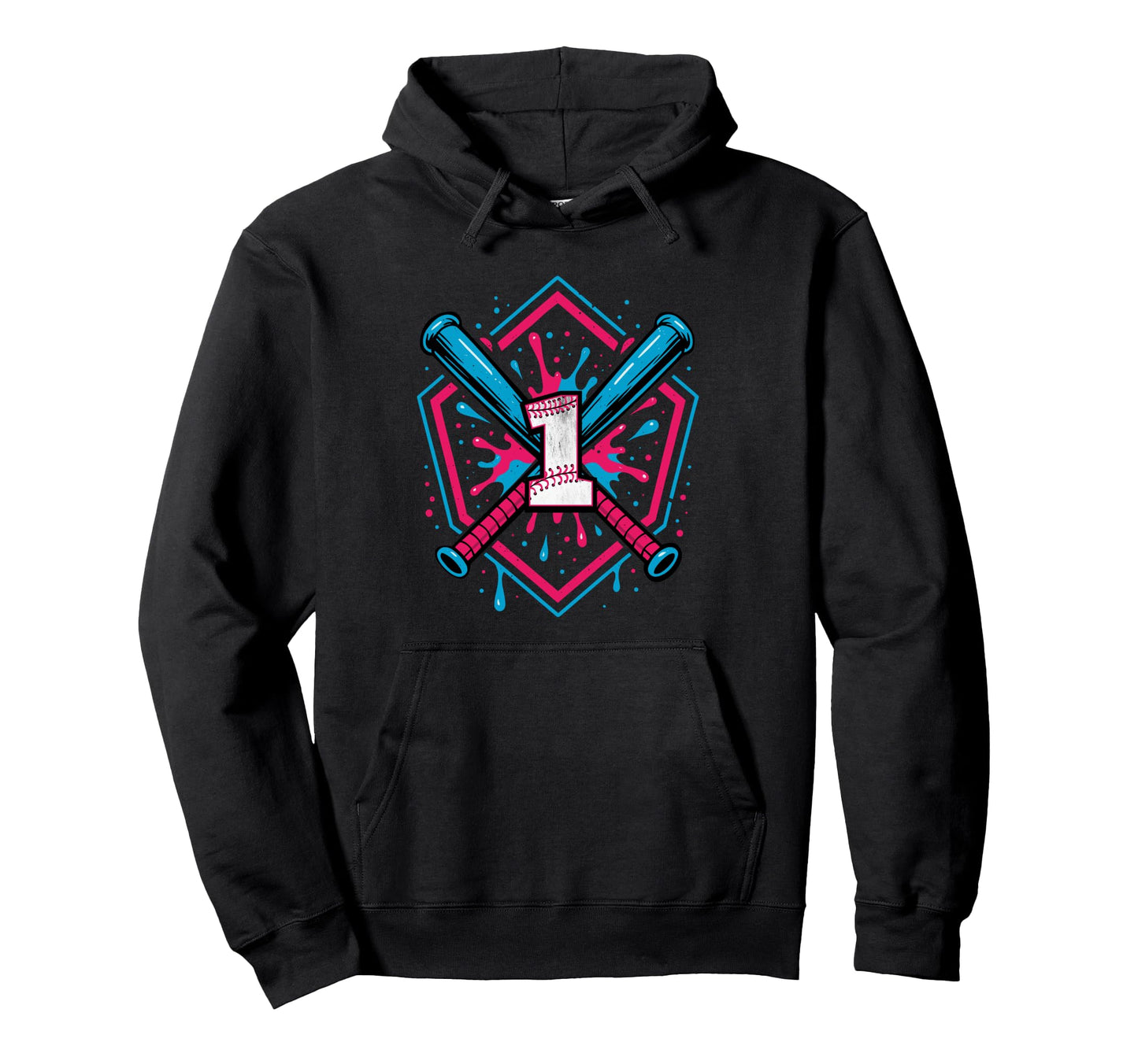 Baseball 1 Year Old Ice Cream Drip 1St Hoodie - Trendy Graphic for Adults - T-Shirt, Sweatshirt, Hoodie