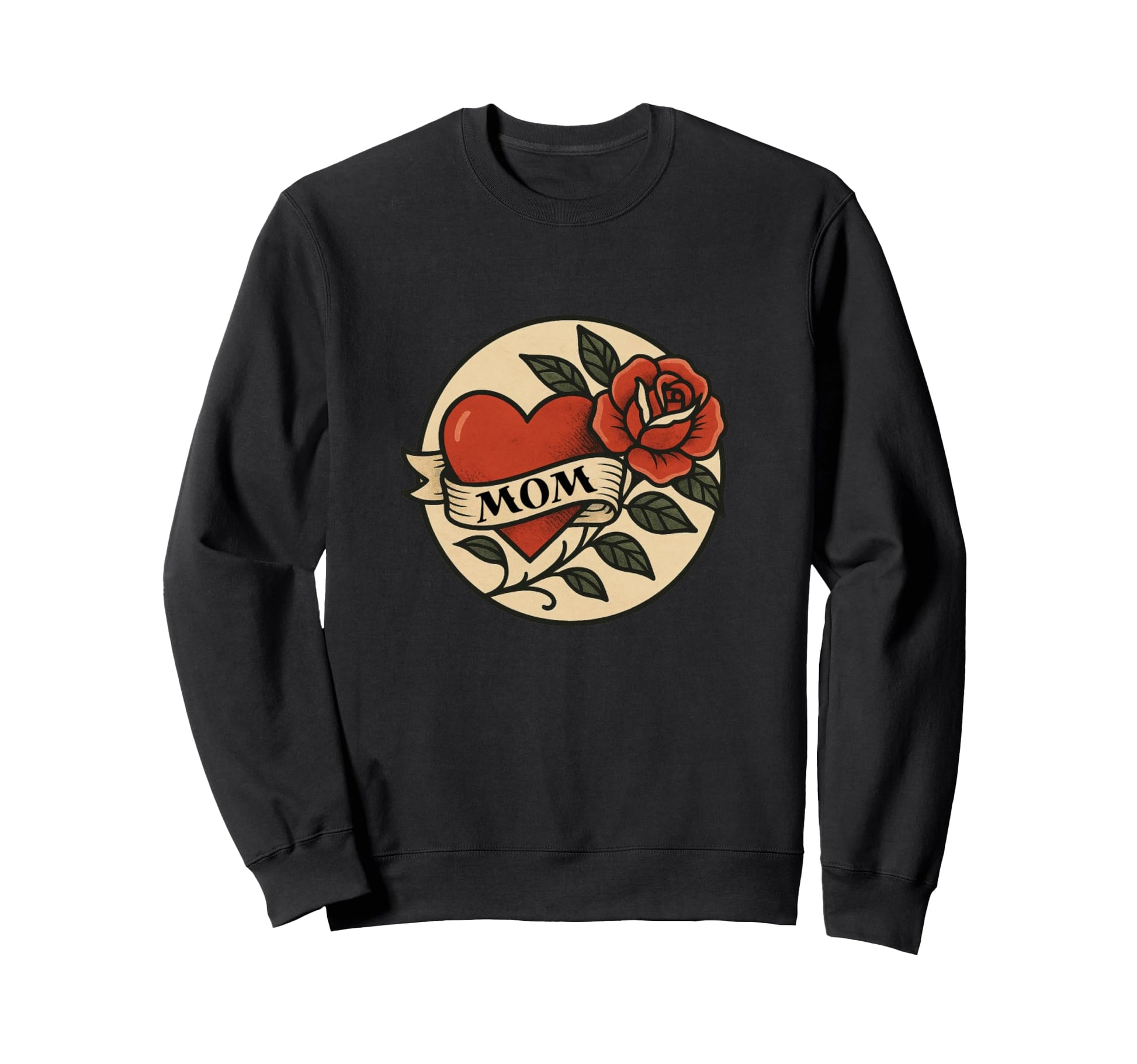 Tattoo Mom Heart Rose Flash Sweatshirt - Aesthetic Graphic Unisex - T-Shirt, Sweatshirt, Hoodie