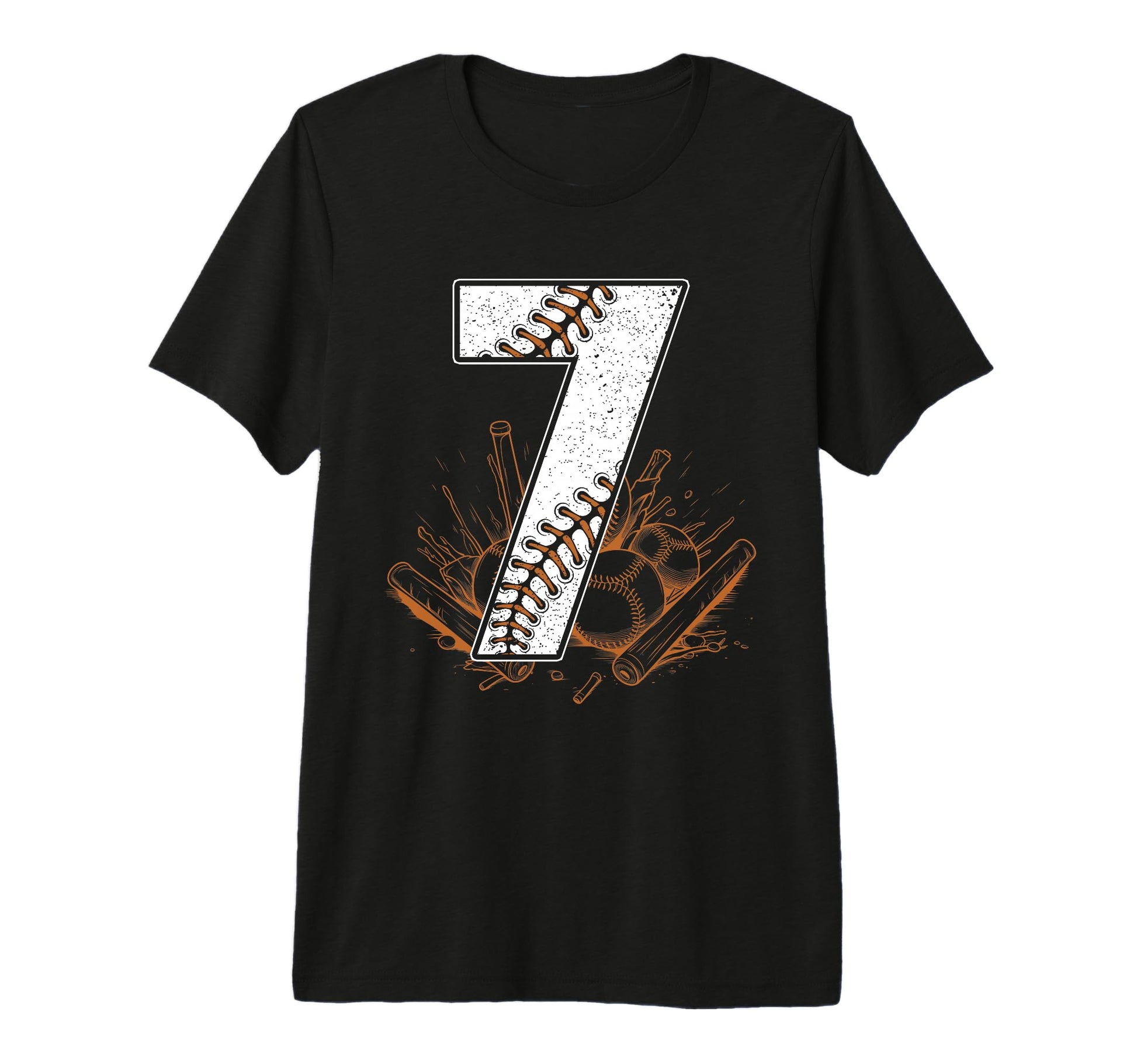 Baseball Birthday 7Th Birthday Party T-Shirt - Unique Graphic Unisex - T-Shirt, Sweatshirt, Hoodie