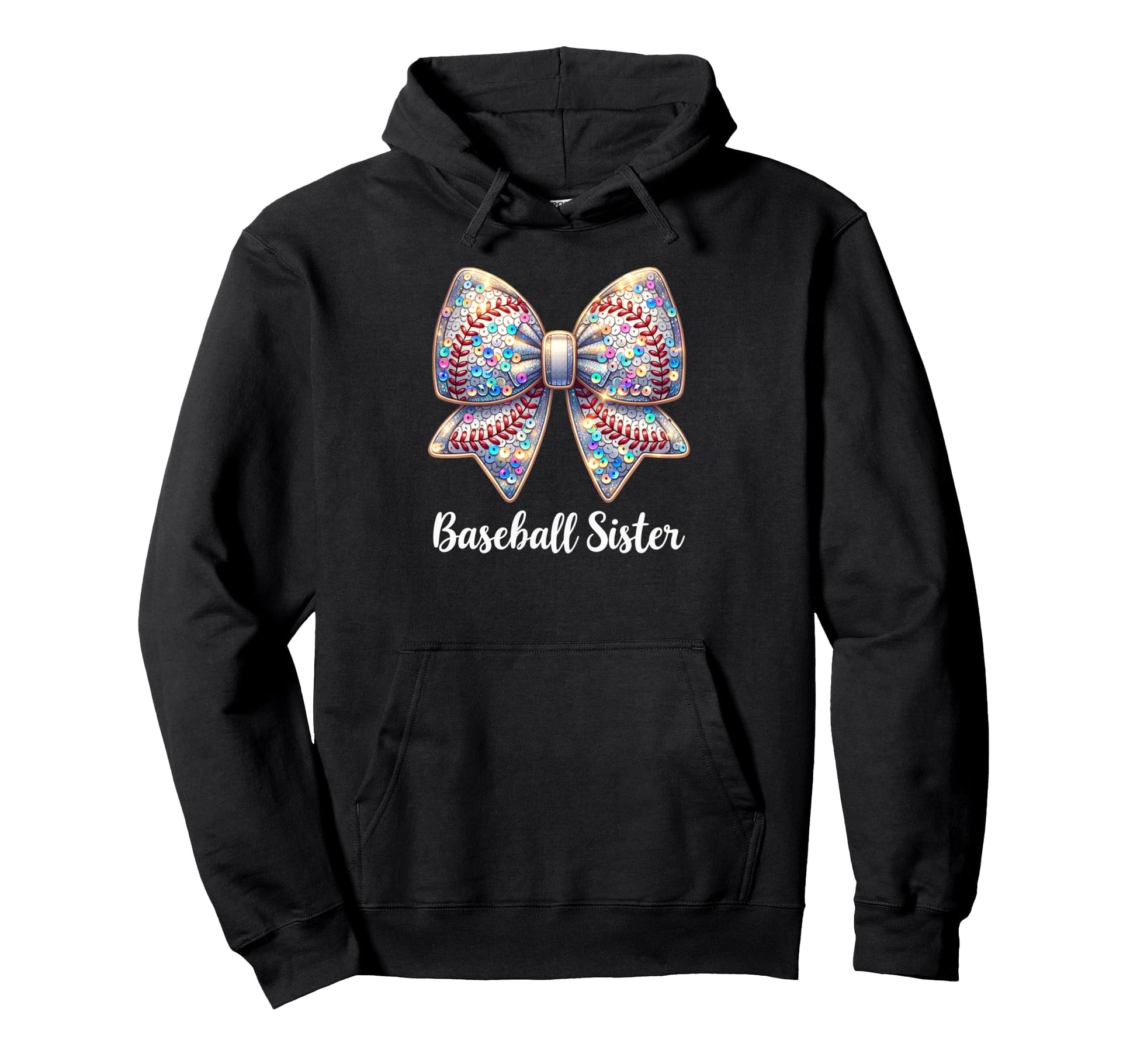 Baseball Sister Coquette Bow Cheer Hoodie - Aesthetic Graphic for Adults - T-Shirt, Sweatshirt, Hoodie