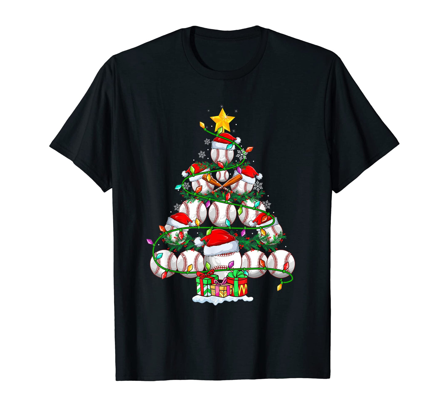 Funny Baseball Tree Lights Sport T-Shirt - Fun Novelty Design for Adults - T-Shirt, Sweatshirt, Hoodie