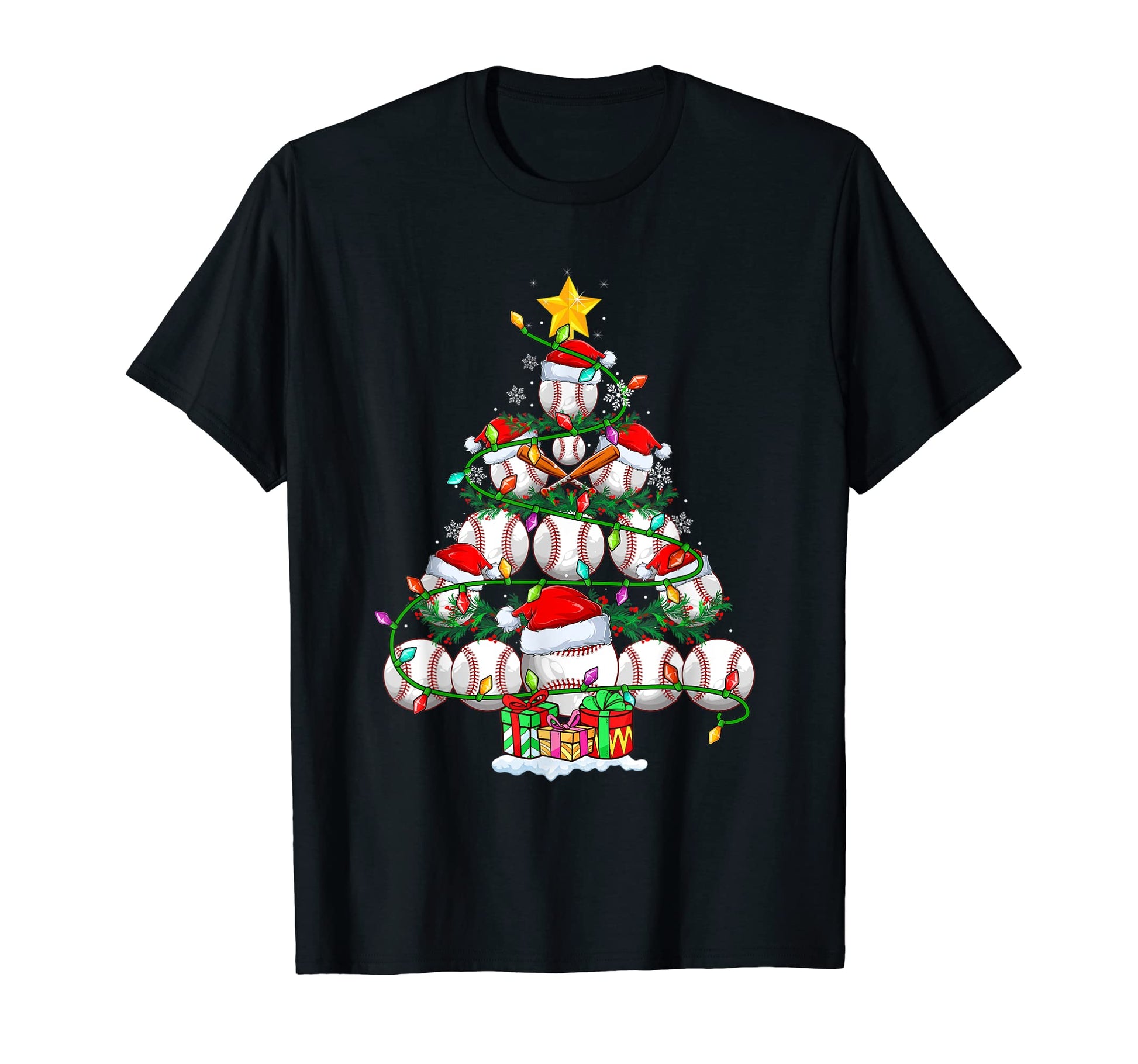 Funny Baseball Tree Lights Sport T-Shirt - Fun Novelty Design for Adults - T-Shirt, Sweatshirt, Hoodie