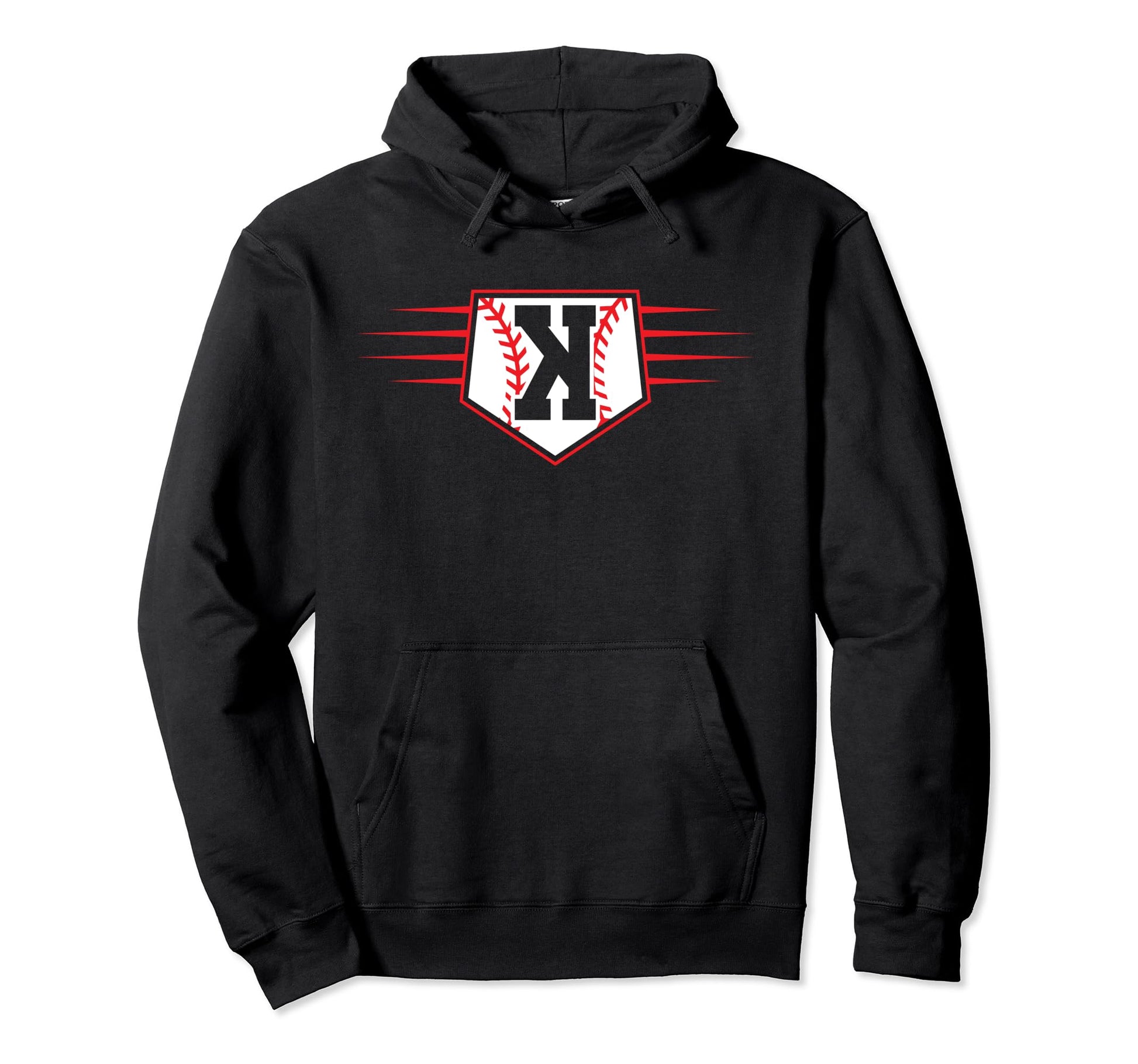 Backwards K Baseball Pitcher Strikeout Hoodie - Novelty Apparel for Adults - T-Shirt, Sweatshirt, Hoodie