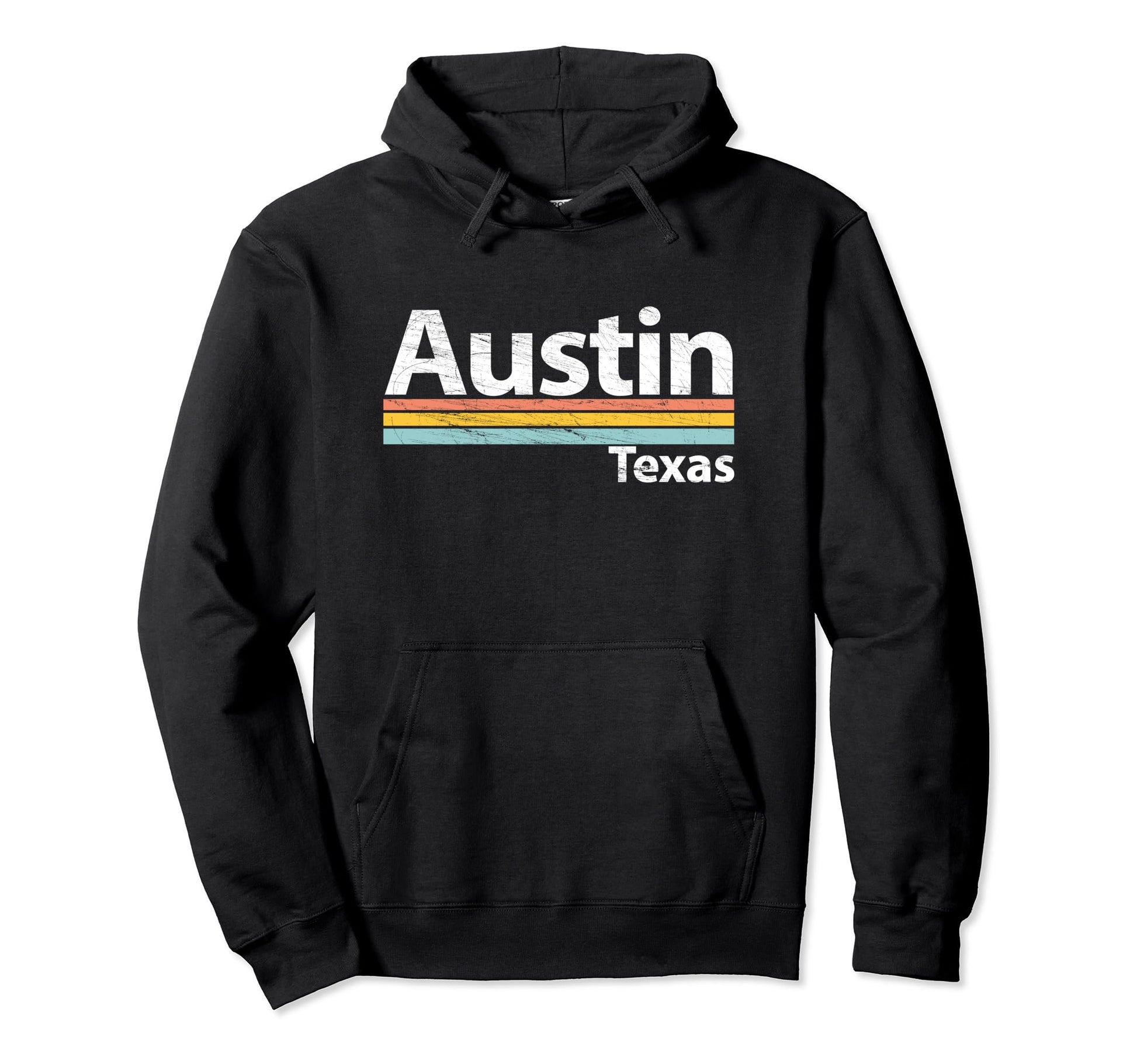 Austin Texas Worn Stripes Hoodie - Streetwear Style Unisex - T-Shirt, Sweatshirt, Hoodie