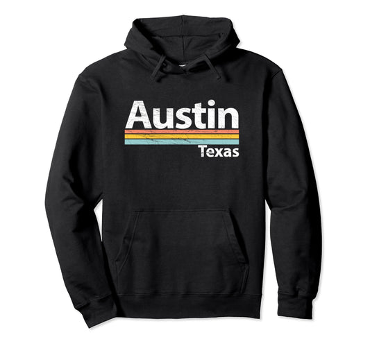 Austin Texas Worn Stripes Hoodie - Streetwear Style Unisex - T-Shirt, Sweatshirt, Hoodie