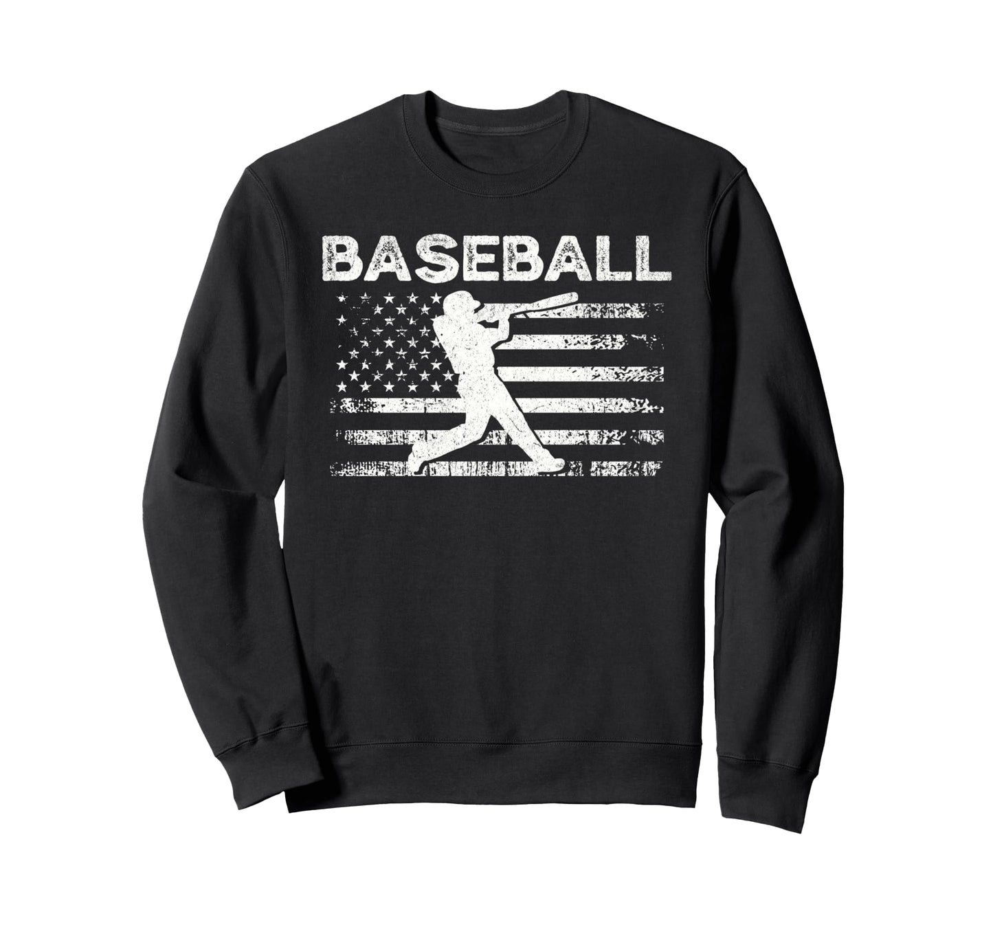 Distressed Baseball Usa Flag Sweatshirt - Streetwear Style for Adults - T-Shirt, Sweatshirt, Hoodie