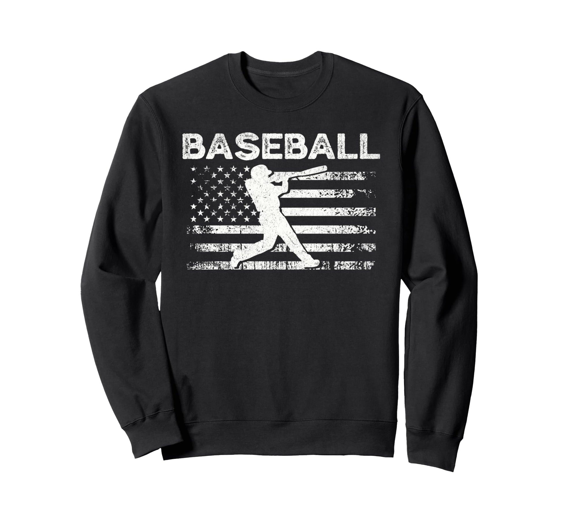 Distressed Baseball Usa Flag Sweatshirt - Streetwear Style for Adults - T-Shirt, Sweatshirt, Hoodie