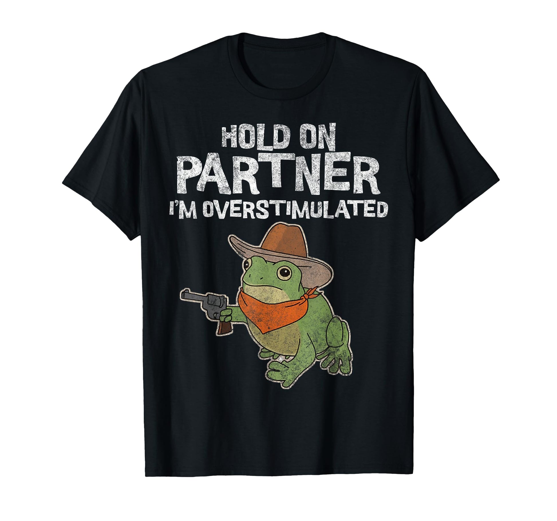 Cowboy Frog Hold Partner Im T-Shirt - Custom Art Print Men Women - T-Shirt, Sweatshirt, Hoodie