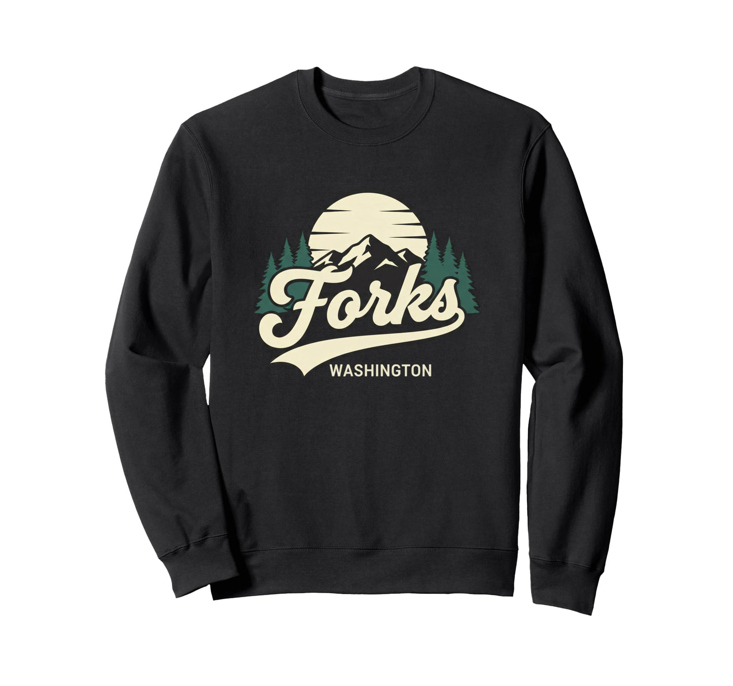 Forks Washington Mountain Town Sweatshirt - Unique Graphic for Adults - T-Shirt, Sweatshirt, Hoodie