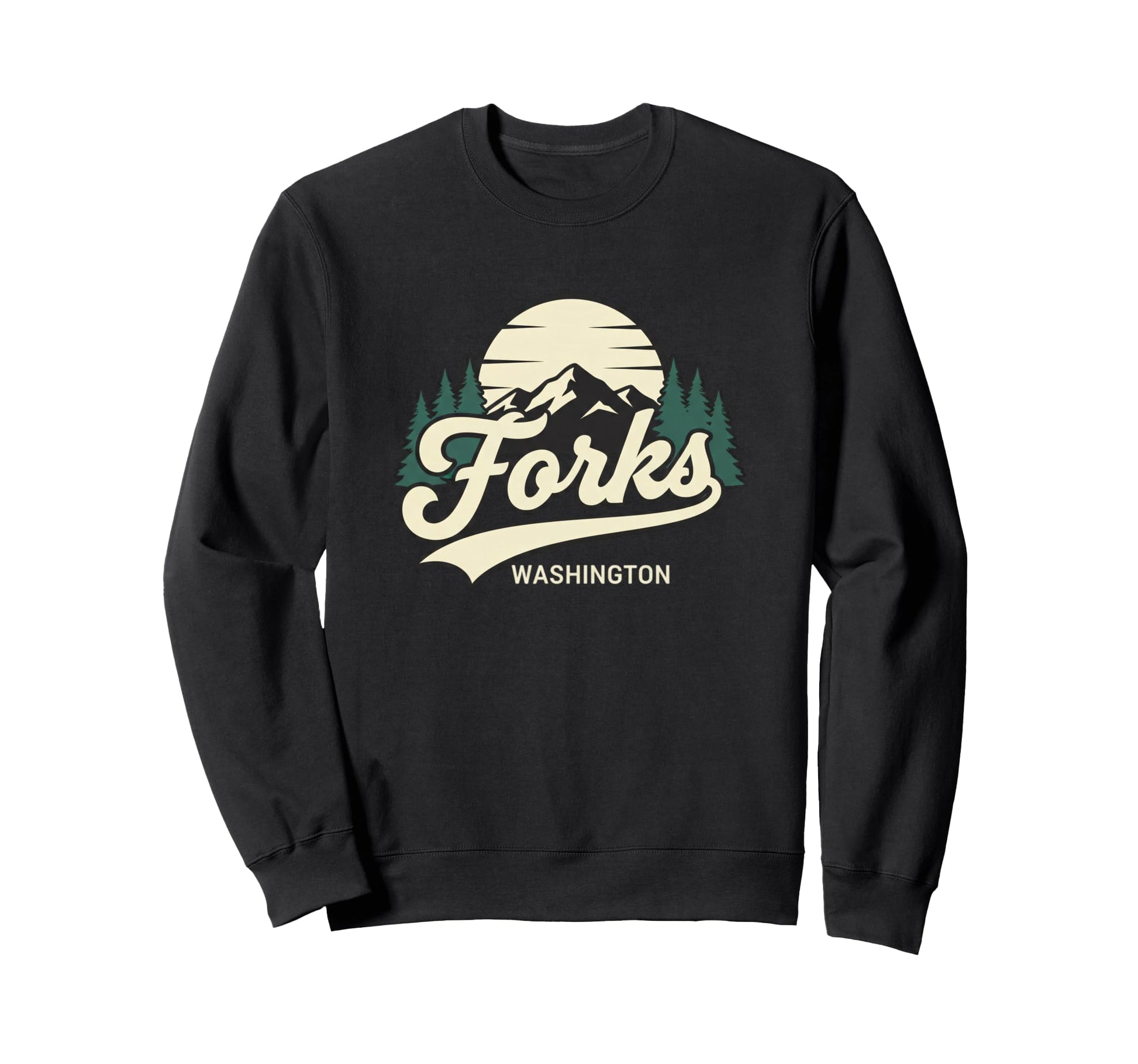 Forks Washington Mountain Town Sweatshirt - Unique Graphic for Adults - T-Shirt, Sweatshirt, Hoodie