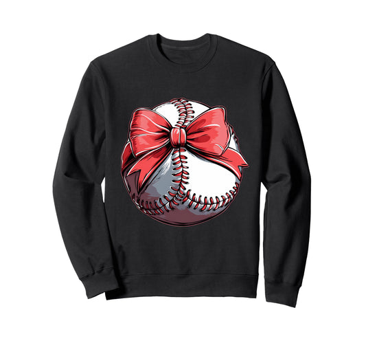 Baseball Coquette Bow Baseball Mom Sweatshirt - Streetwear Style Men Women - T-Shirt, Sweatshirt, Hoodie