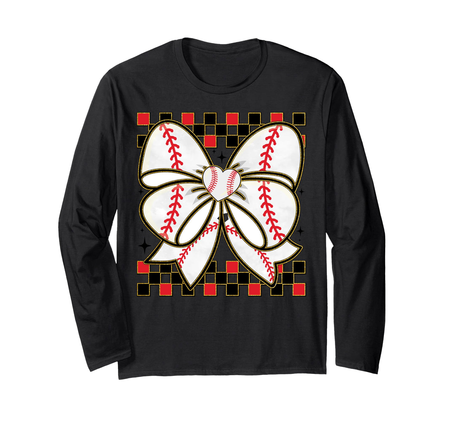 Baseball Heart Bow Ribbon Softball Sweatshirt - Minimalist Print Men Women - T-Shirt, Sweatshirt, Hoodie