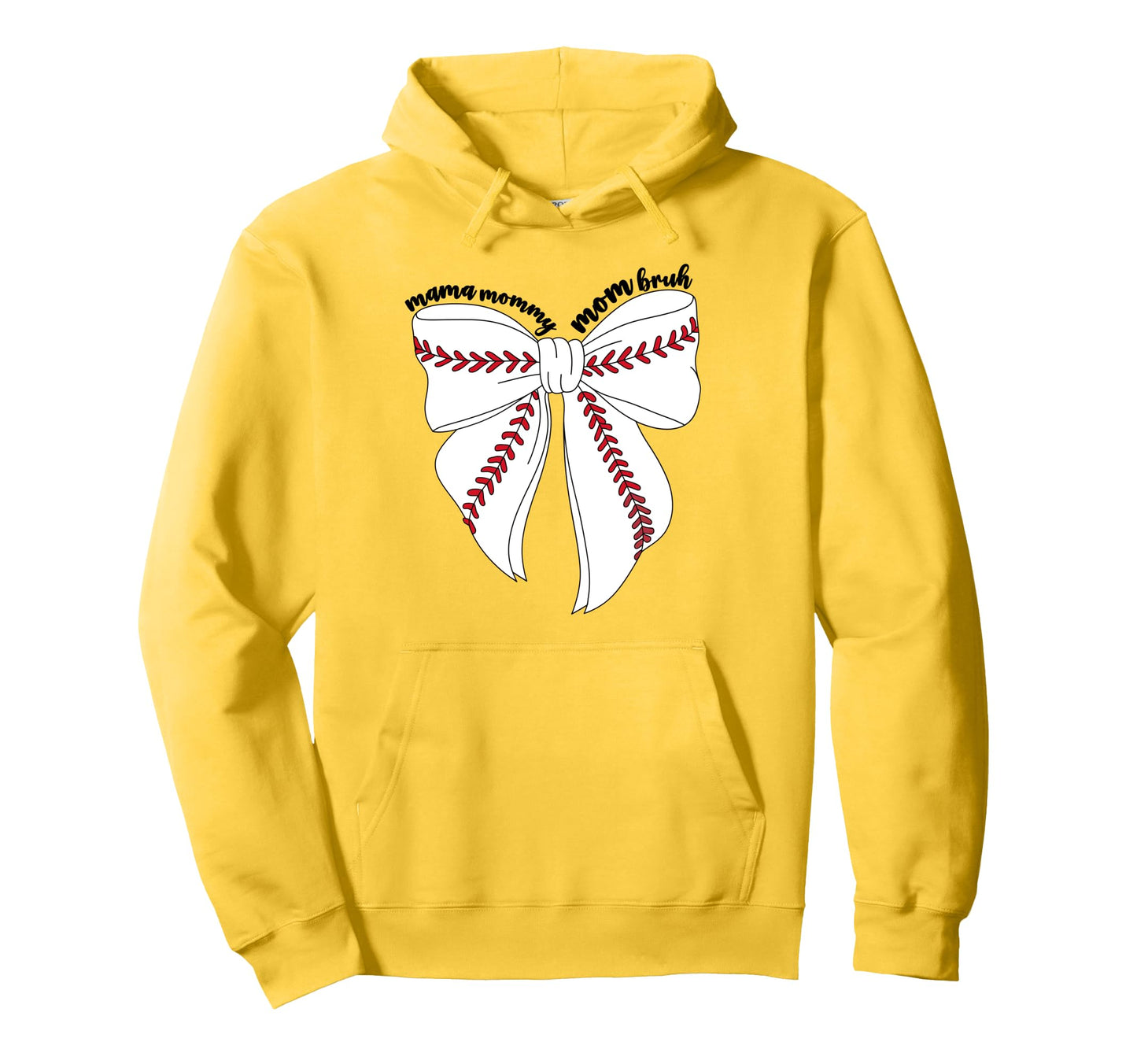 Mama Mommy Mom Bruh Baseball Coquette Hoodie - Trendy Graphic Men Women - T-Shirt, Sweatshirt, Hoodie