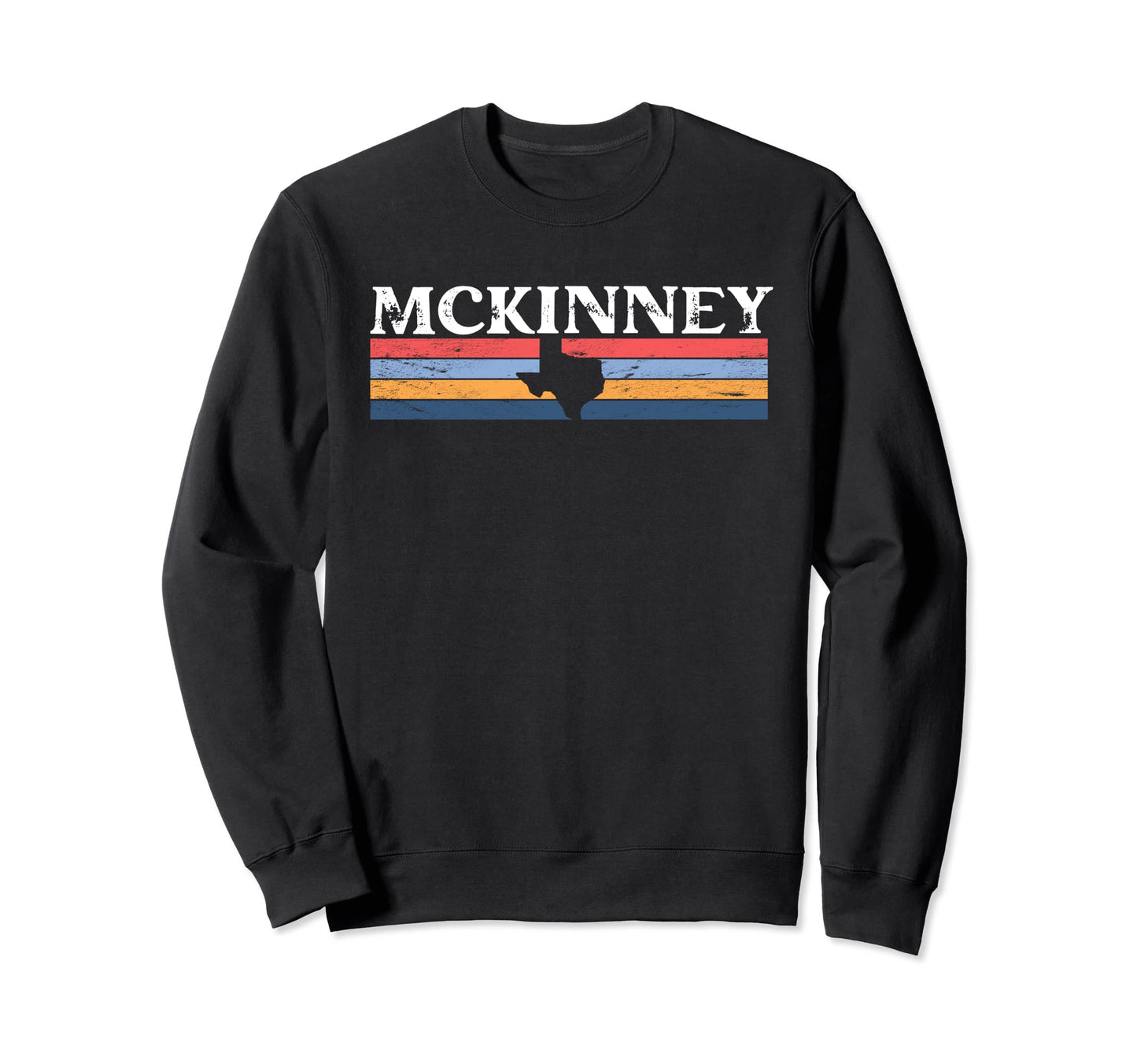 Mckinney Texas Tx Stripes State 70S Sweatshirt - Unique Graphic for Adults - T-Shirt, Sweatshirt, Hoodie