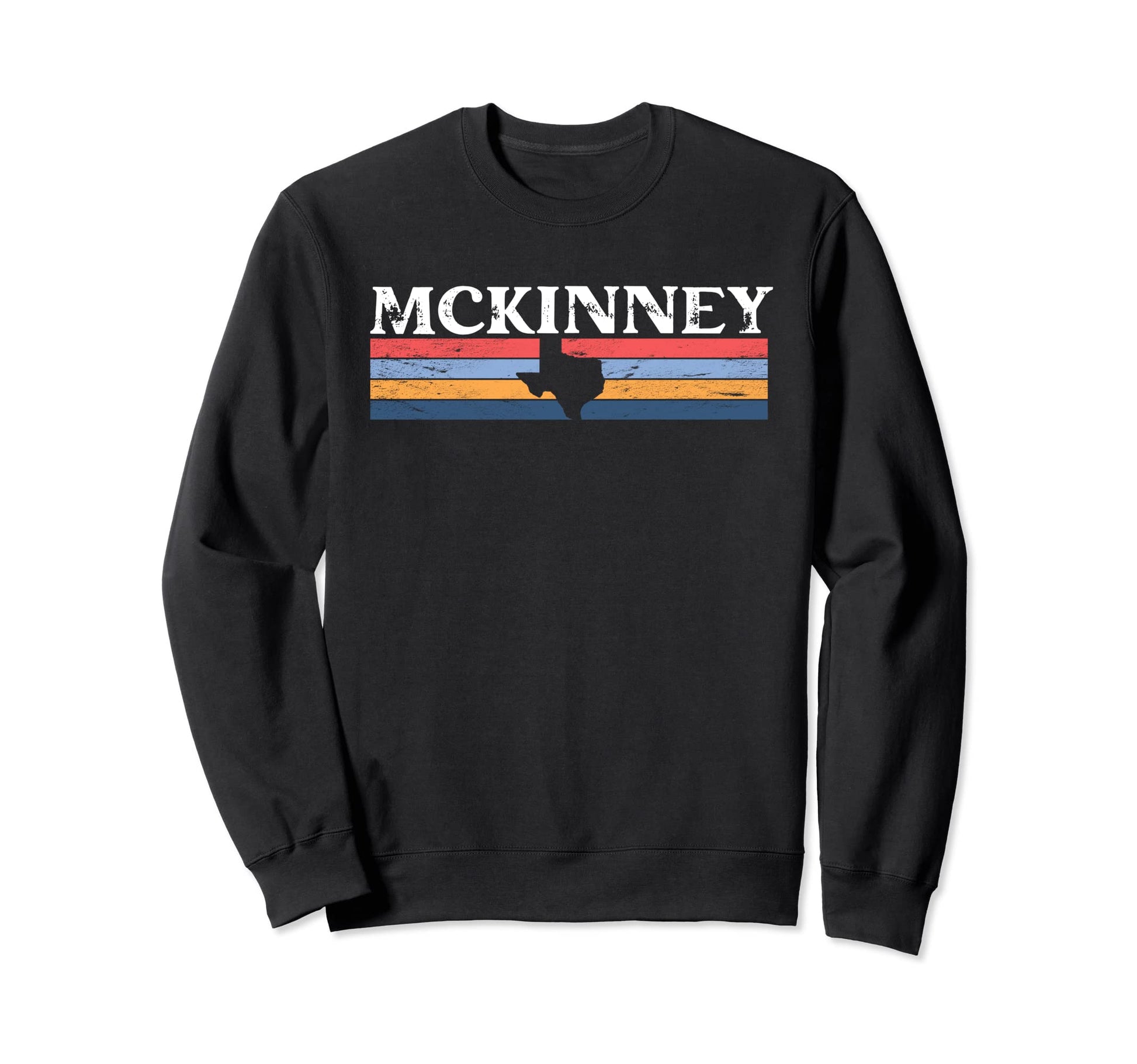 Mckinney Texas Tx Stripes State 70S Sweatshirt - Unique Graphic for Adults - T-Shirt, Sweatshirt, Hoodie
