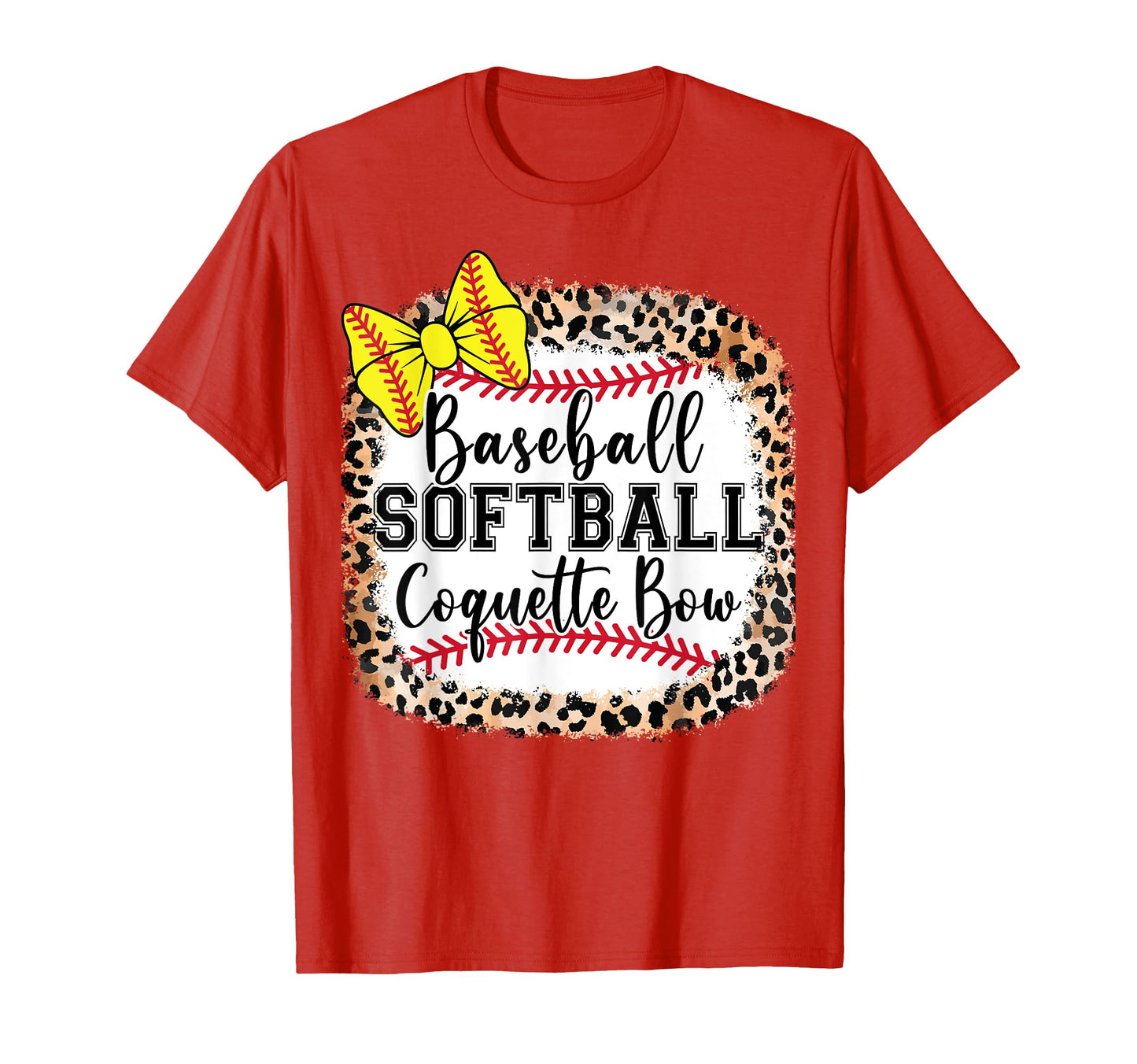 Funny Baseball Softball Coquette Bow Teen T-Shirt - Novelty Apparel Unisex - T-Shirt, Sweatshirt, Hoodie