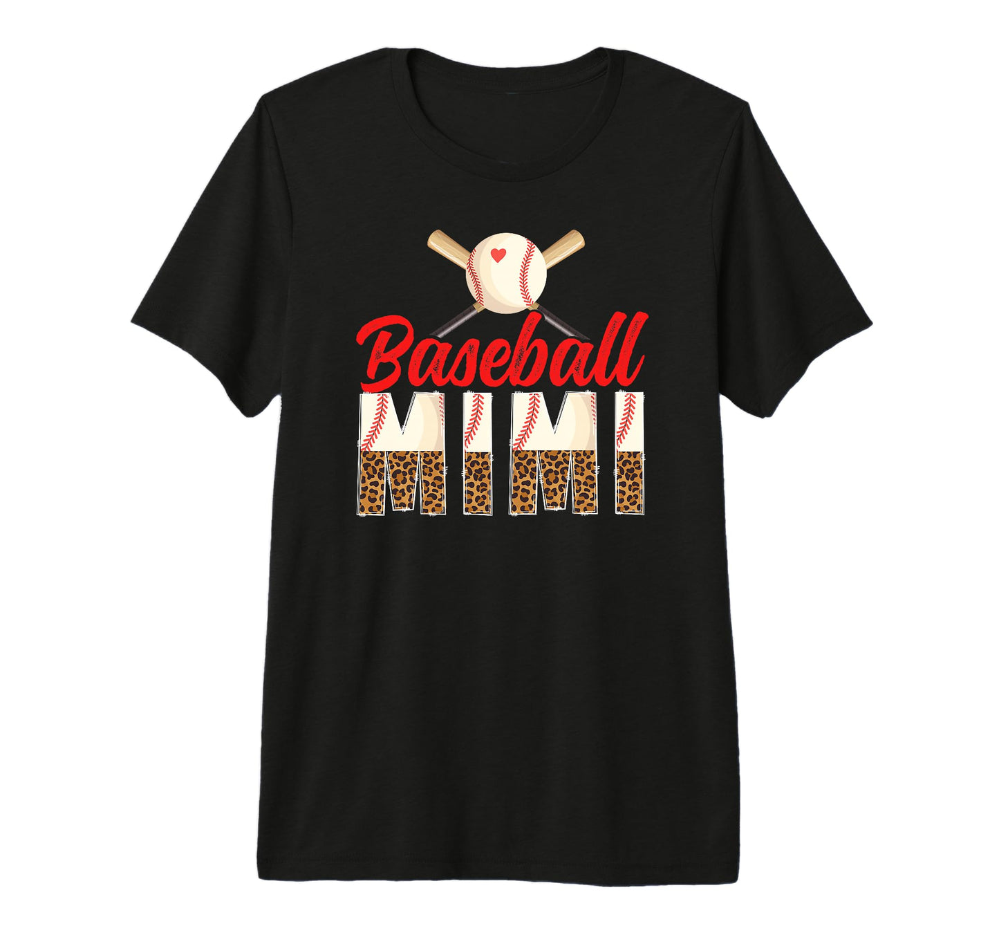 Baseball Mimi Leopard Mimi Baseball T-Shirt - Minimalist Print for Adults - T-Shirt, Sweatshirt, Hoodie
