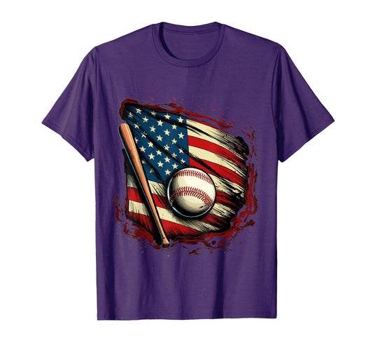 American Flag Baseball Fan T-Shirt - Streetwear Style for Adults - T-Shirt, Sweatshirt, Hoodie