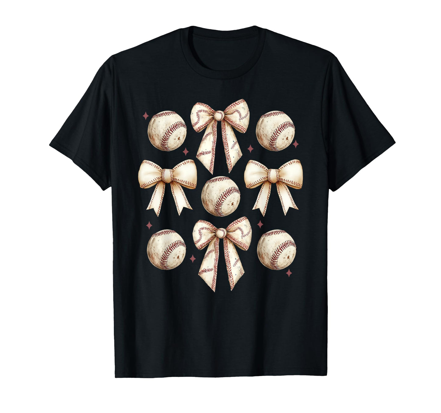 Baseball Mom Coquette Bow Baseball T-Shirt - Fun Novelty Design for Adults - T-Shirt, Sweatshirt, Hoodie