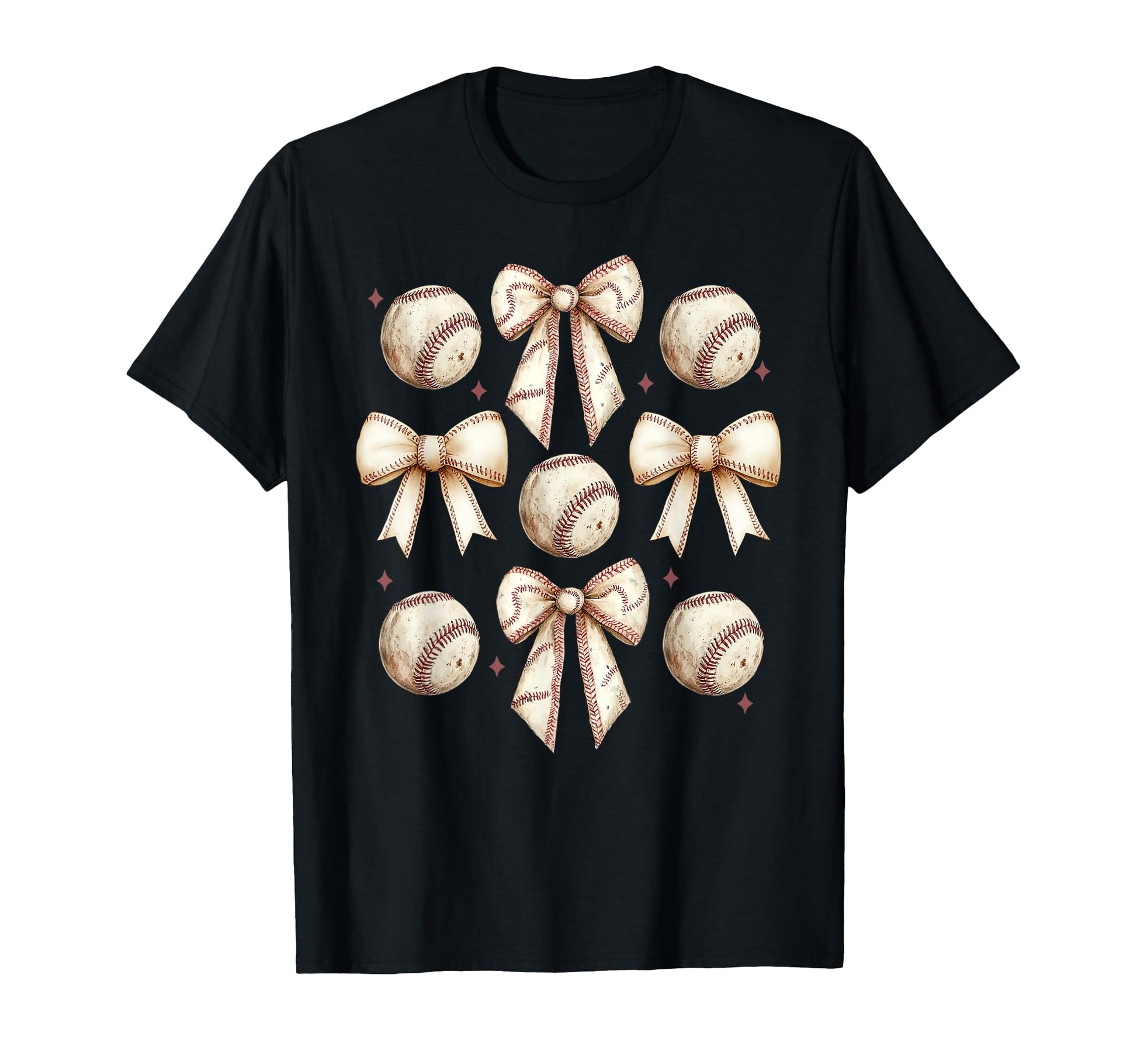 Baseball Mom Coquette Bow Baseball T-Shirt - Fun Novelty Design for Adults - T-Shirt, Sweatshirt, Hoodie