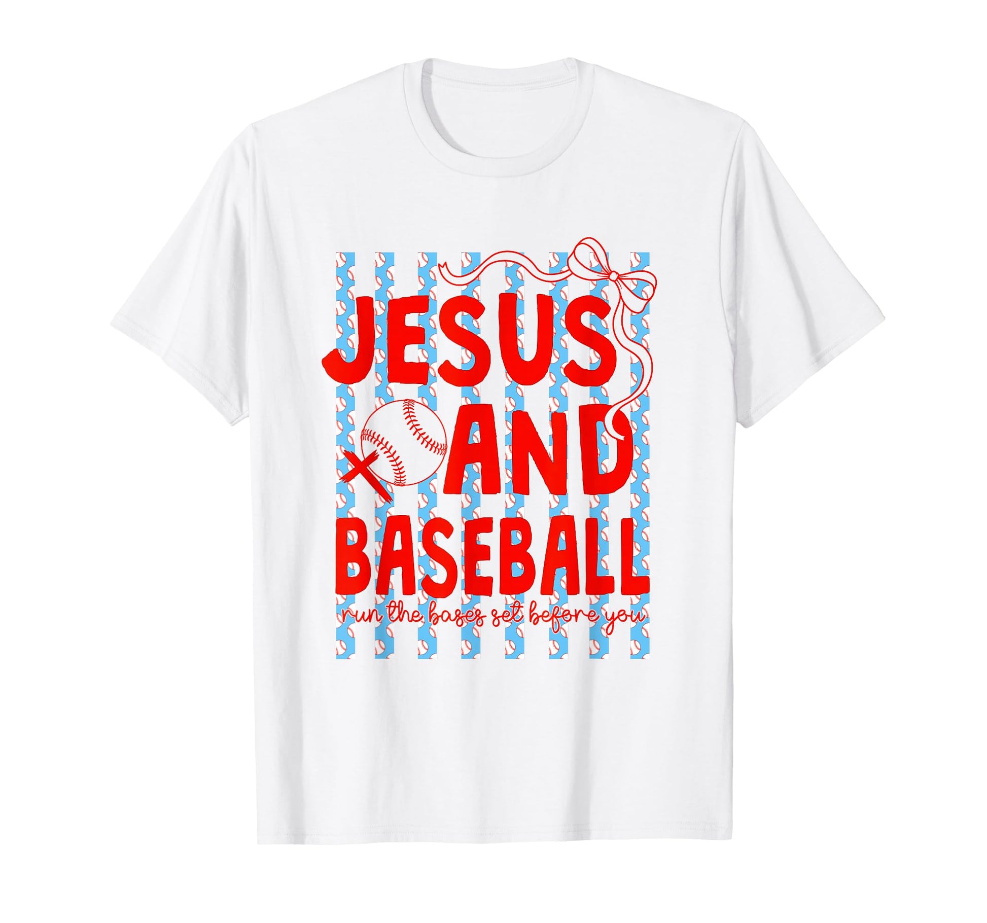 Jesus And Baseball Coquette Christian T-Shirt - Graphic Print Unisex - T-Shirt, Sweatshirt, Hoodie