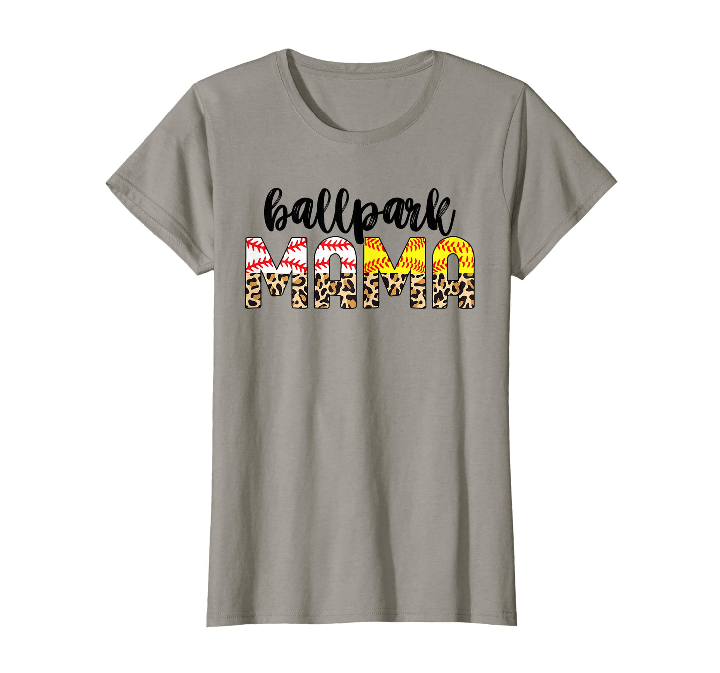 Womens Ballpark Mama Leopard T-Shirt - Custom Art Print for Adults - T-Shirt, Sweatshirt, Hoodie
