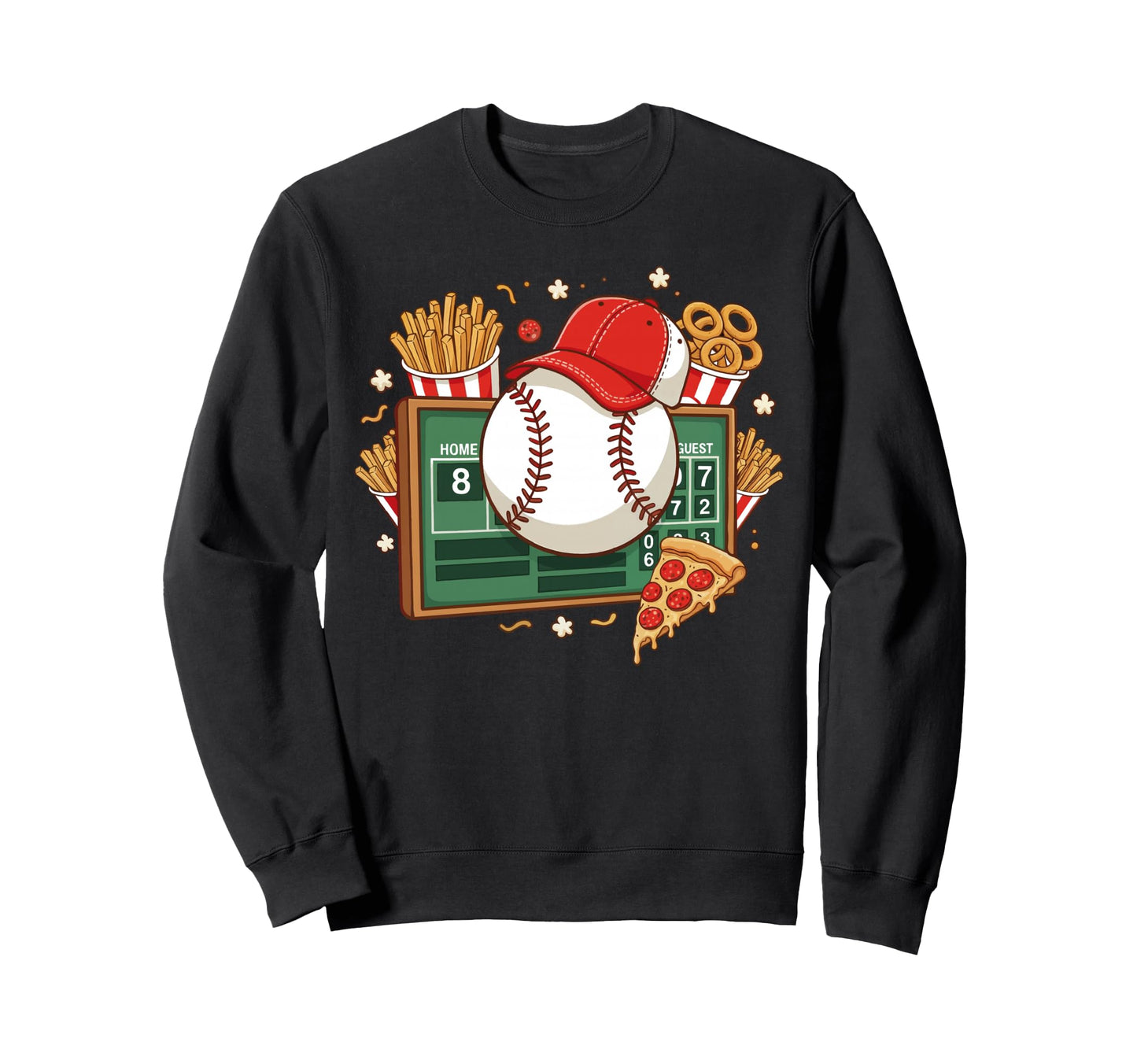 Baseball Scoreboard Snacks Home Run Sweatshirt - Minimalist Print Unisex - T-Shirt, Sweatshirt, Hoodie