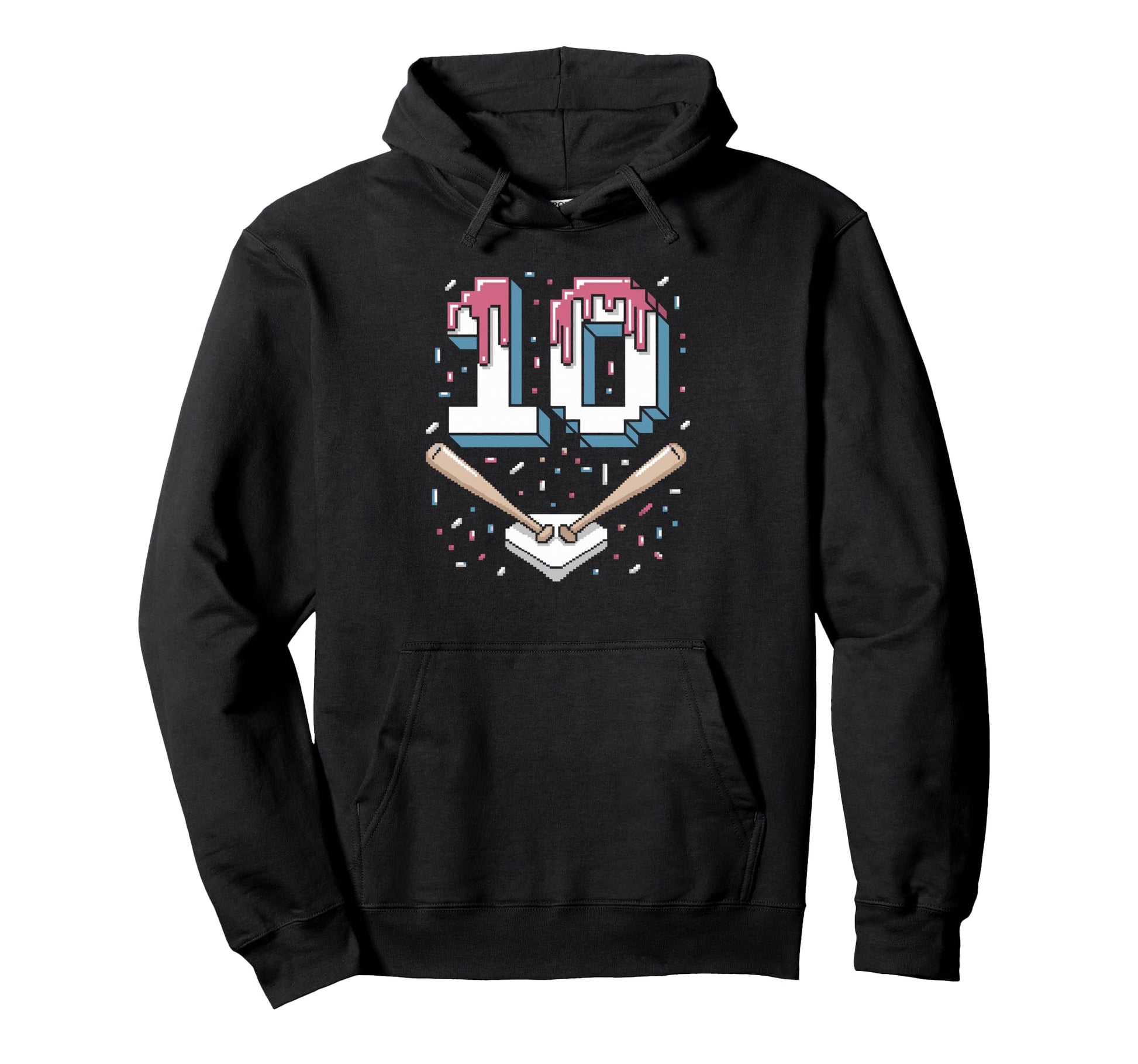 Baseball Birthday Ready Big 10 Hoodie - Casual Everyday Wear Men Women - T-Shirt, Sweatshirt, Hoodie