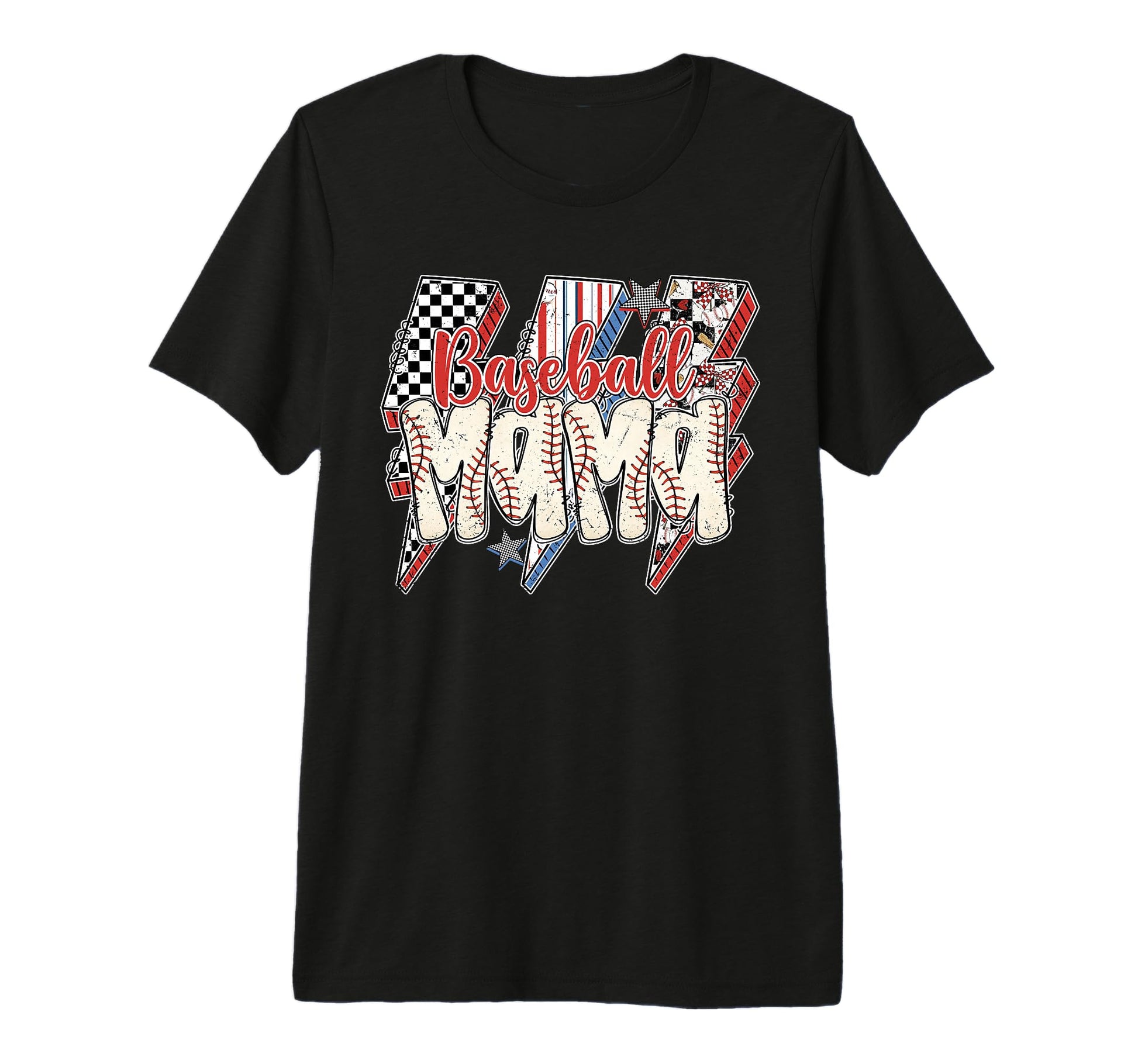 Rerto Baseball Mama Bow Mothers Day T-Shirt - Custom Art Print Men Women - T-Shirt, Sweatshirt, Hoodie