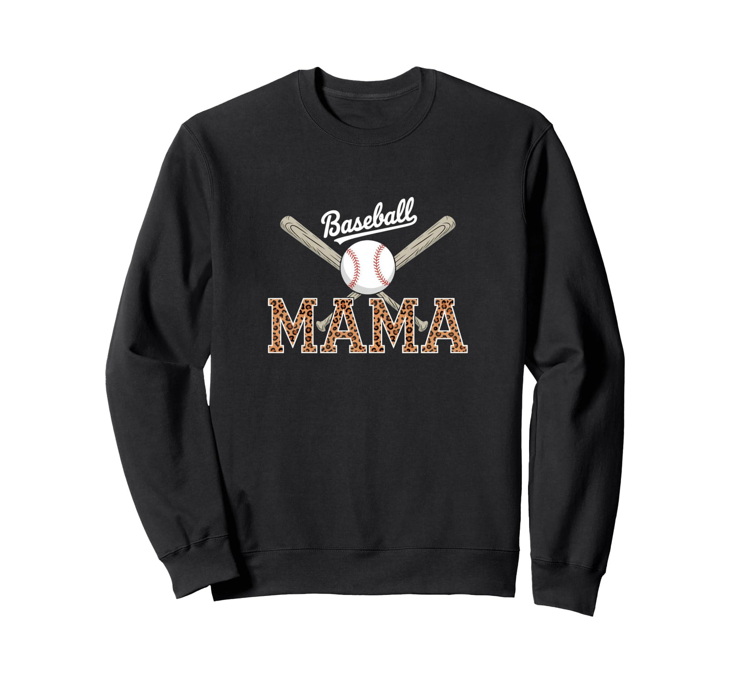 Baseball Mama Game Day Leopard Mom Sweatshirt - Graphic Print for Adults - T-Shirt, Sweatshirt, Hoodie