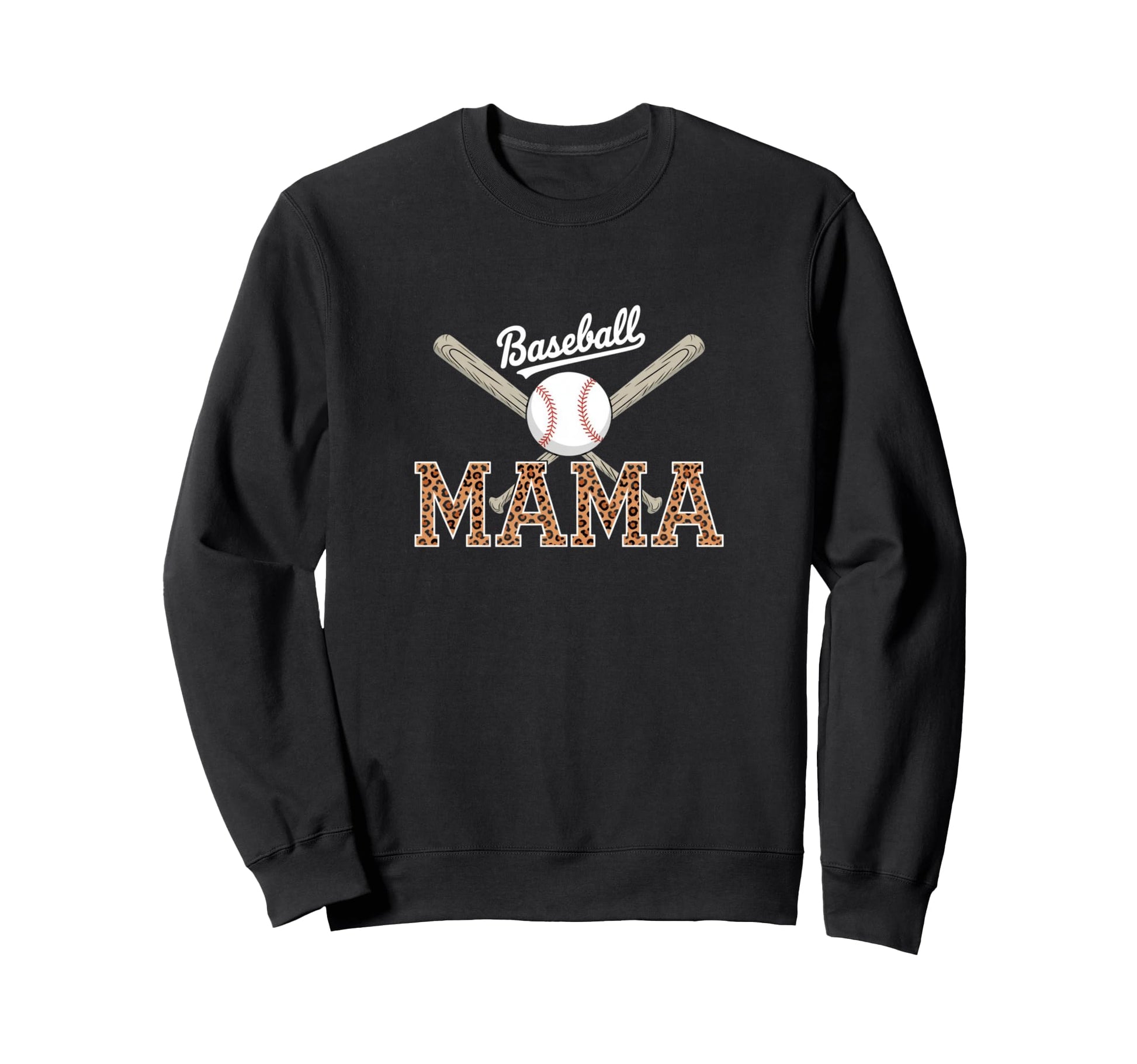 Baseball Mama Game Day Leopard Mom Sweatshirt - Graphic Print for Adults - T-Shirt, Sweatshirt, Hoodie
