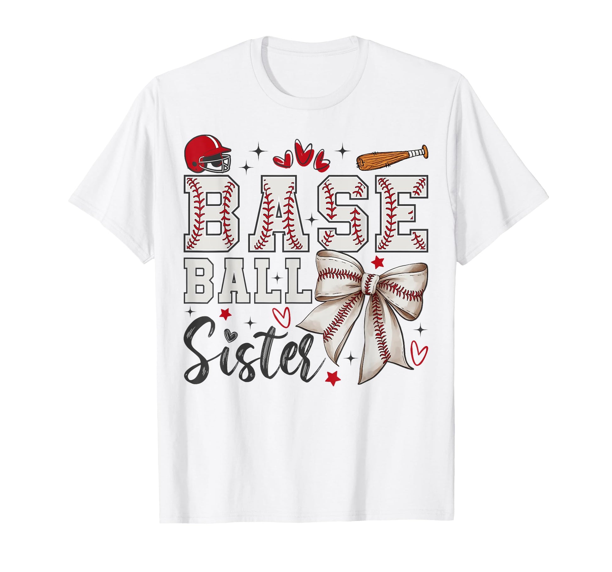 Baseball Sister Coquette Bow Sport T-Shirt - Streetwear Style Men Women - T-Shirt, Sweatshirt, Hoodie