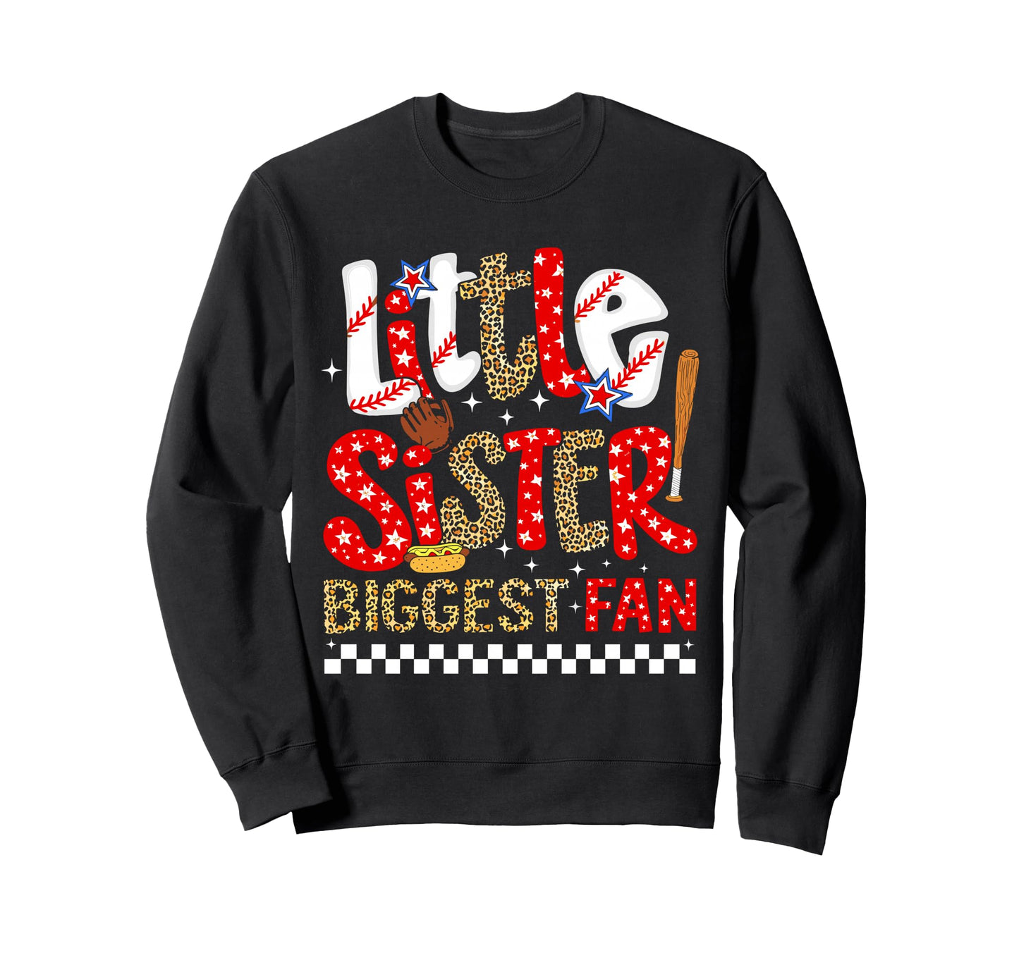 Funny Little Sister Biggest Fan Sweatshirt - Fun Novelty Design for Adults - T-Shirt, Sweatshirt, Hoodie