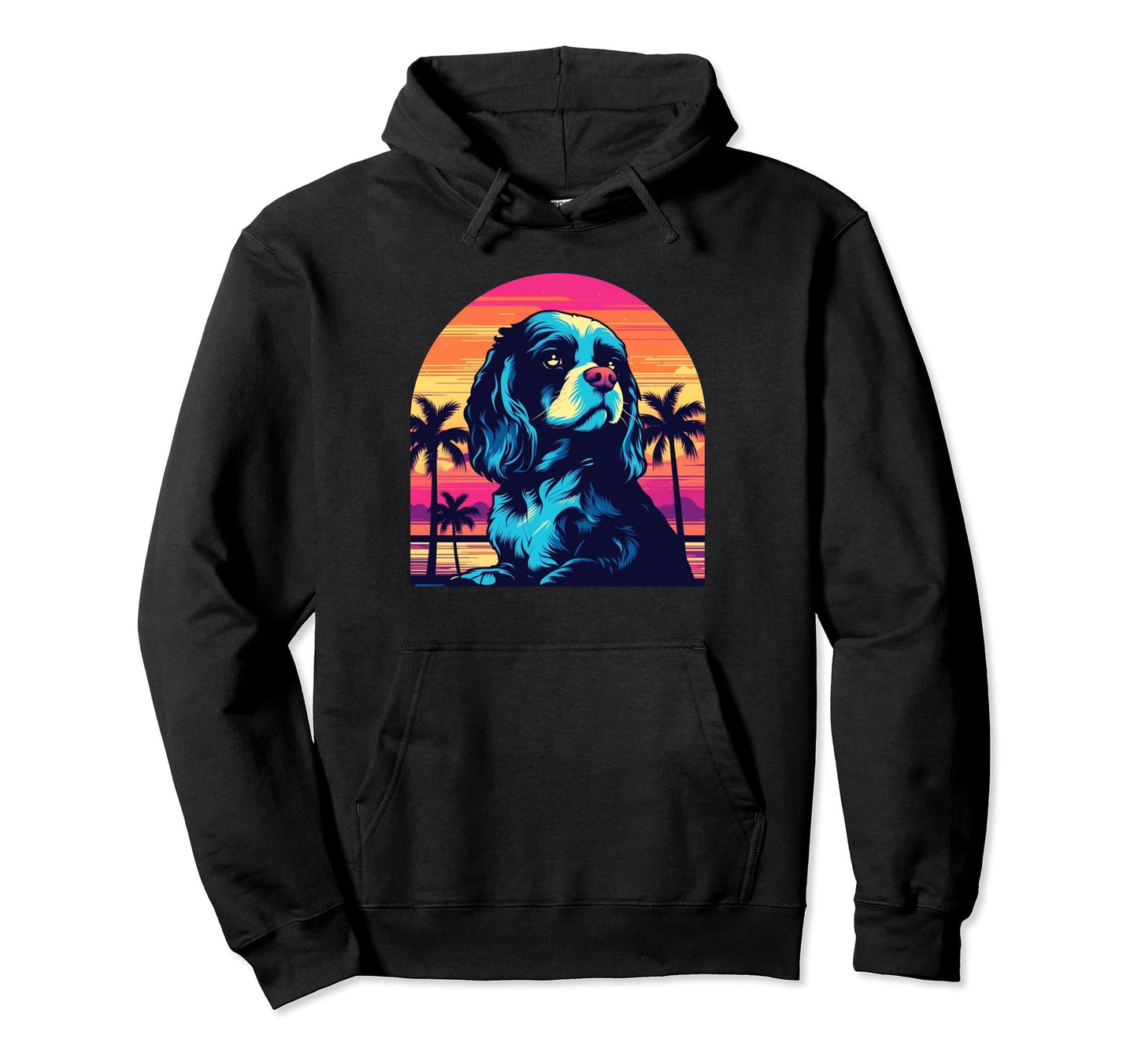 Cavalier King Charles Spaniel 80S Hoodie - Novelty Apparel Men Women - T-Shirt, Sweatshirt, Hoodie