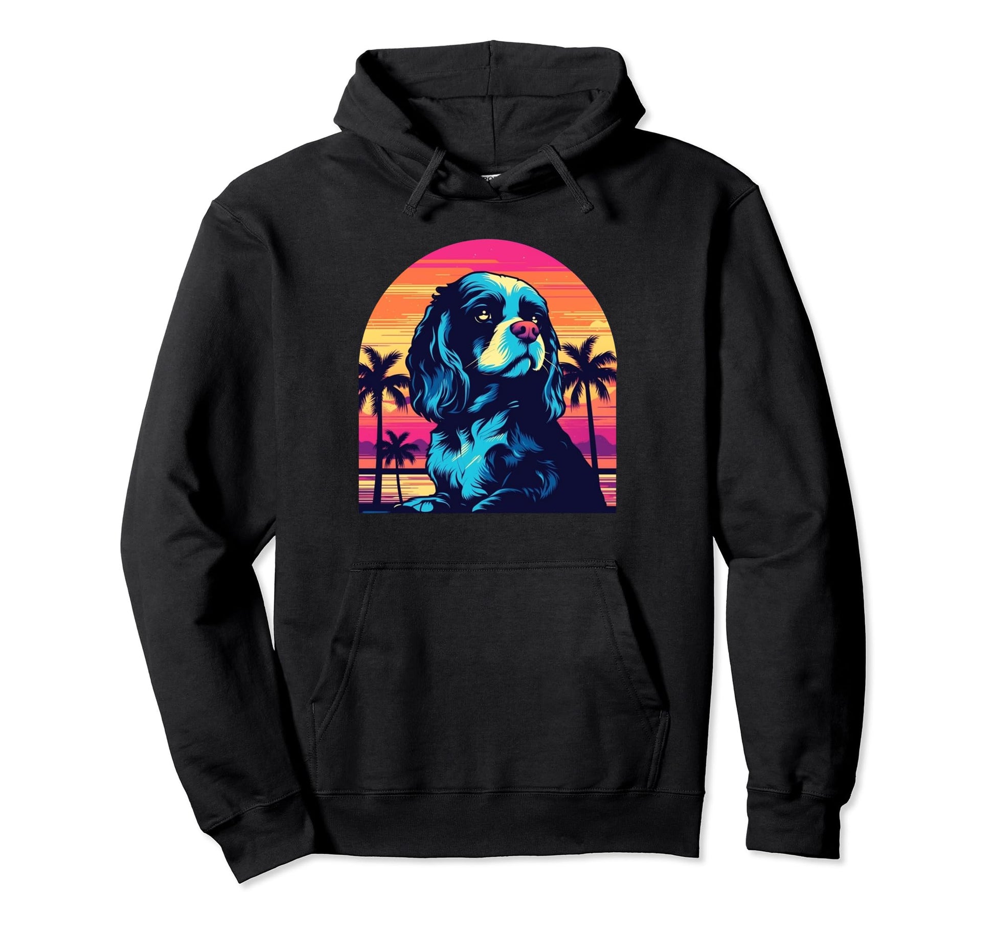 Cavalier King Charles Spaniel 80S Hoodie - Novelty Apparel Men Women - T-Shirt, Sweatshirt, Hoodie