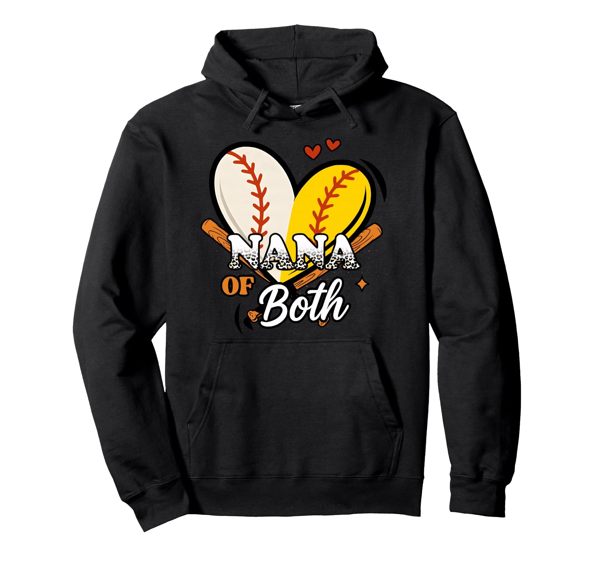 Nana Both Baseball Softball Game Day Hoodie - Minimalist Print for Adults - T-Shirt, Sweatshirt, Hoodie