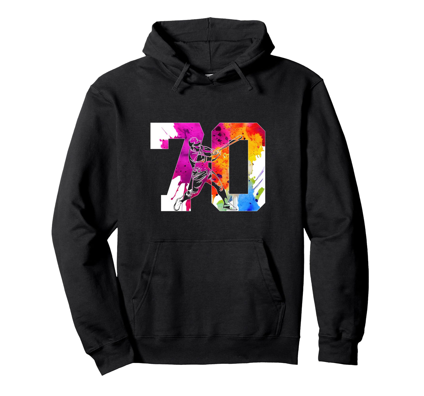 Number 70 Years Baseball 70Th Birthday Hoodie - Streetwear Style Unisex - T-Shirt, Sweatshirt, Hoodie