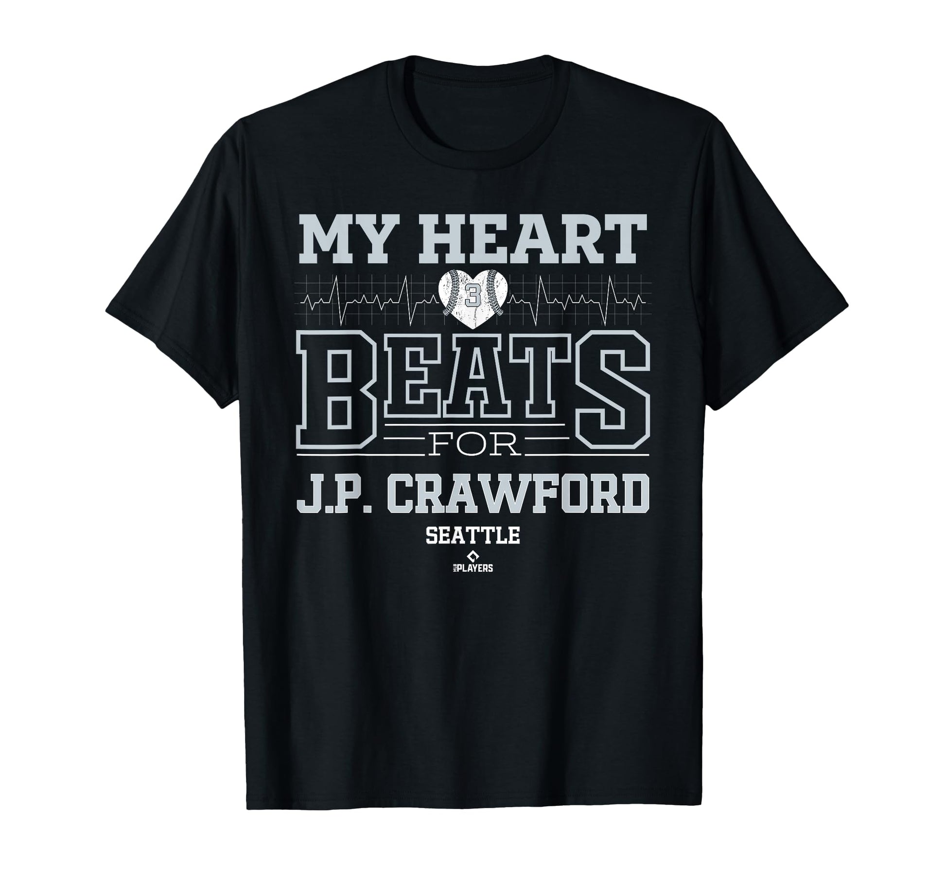 My Heart Beats J P Crawford Seattle T-Shirt - Novelty Apparel Unisex - T-Shirt, Sweatshirt, Hoodie