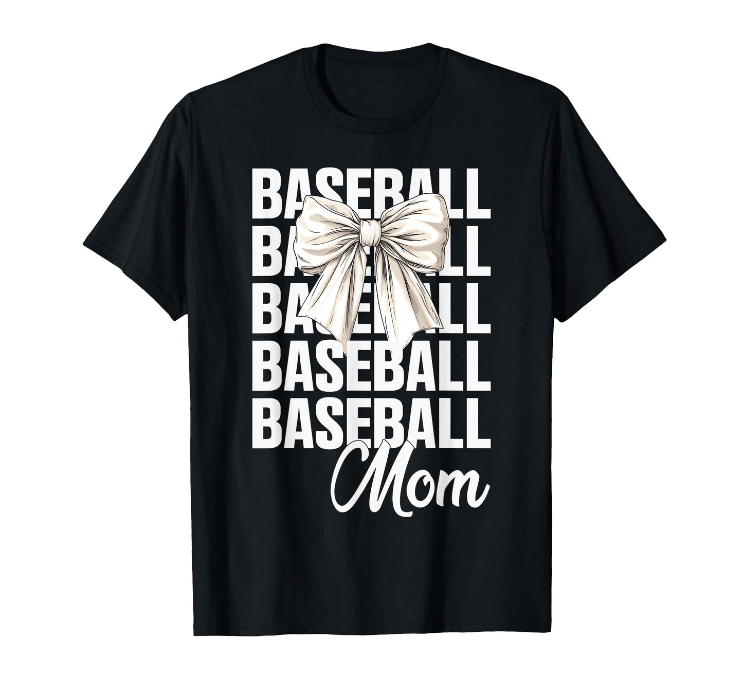 Baseball Mom Coquette Bow Baseball T-Shirt - Aesthetic Graphic for Adults - T-Shirt, Sweatshirt, Hoodie