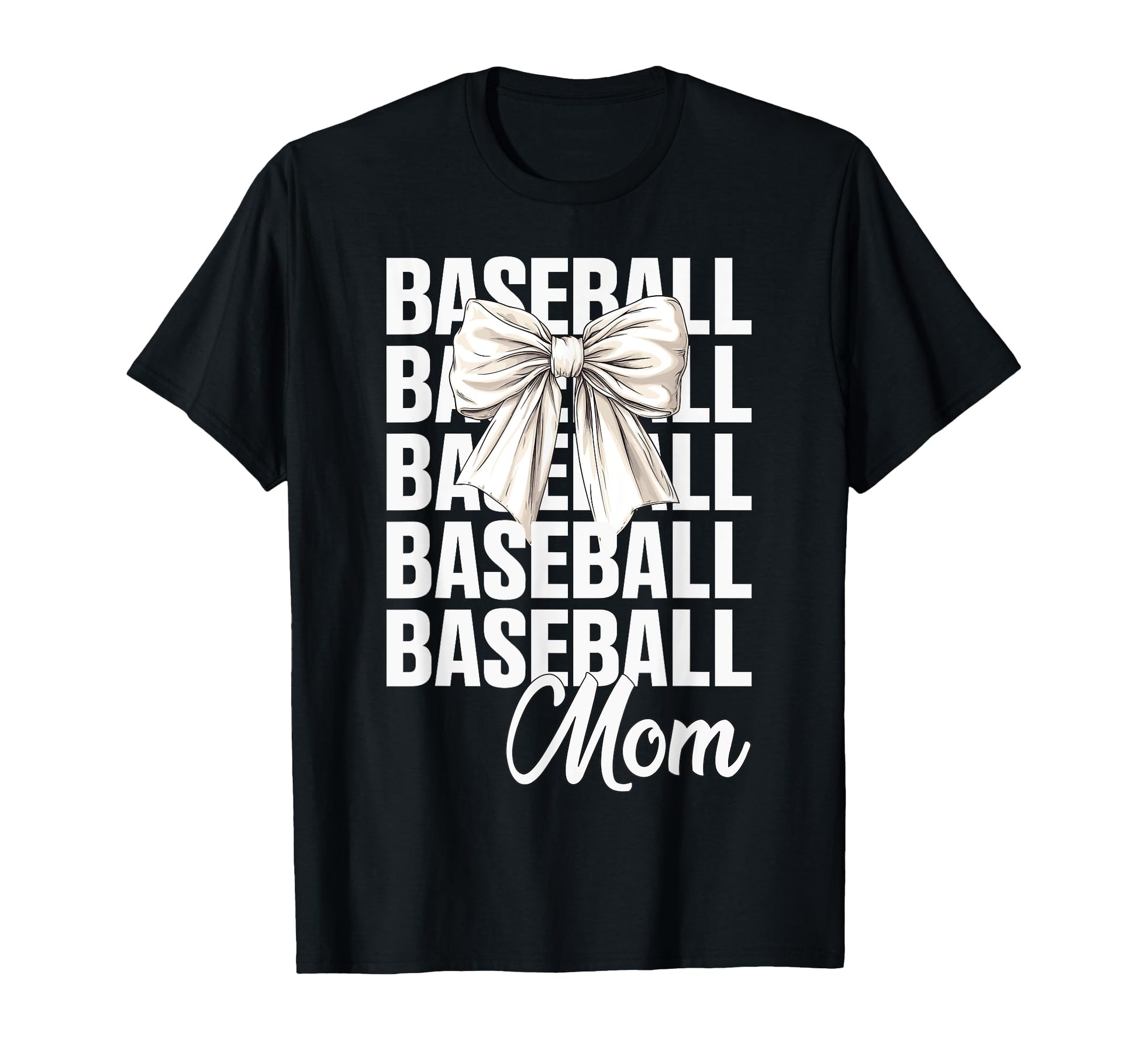 Baseball Mom Coquette Bow Baseball T-Shirt - Aesthetic Graphic for Adults - T-Shirt, Sweatshirt, Hoodie