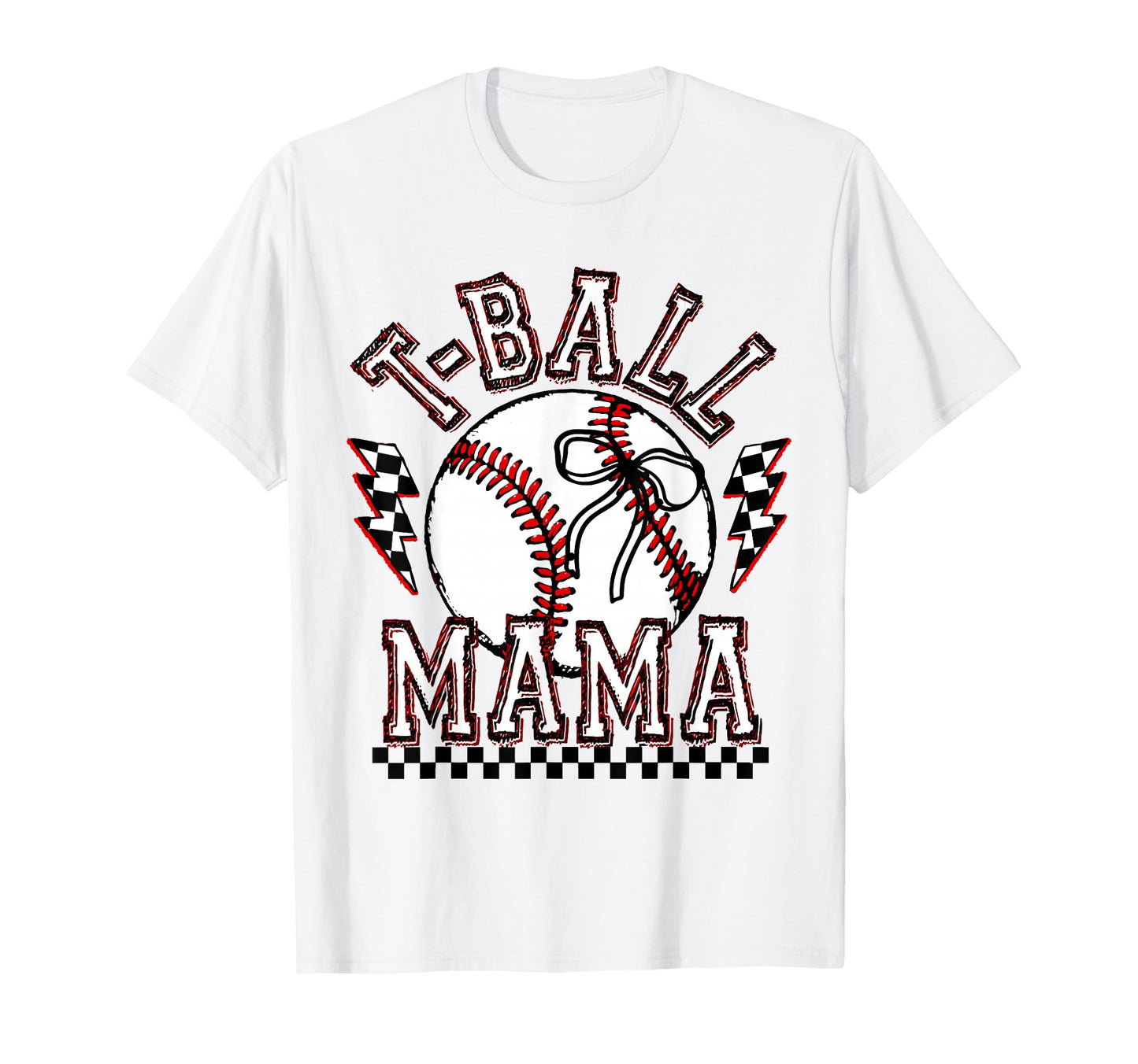 T Ball Mama Bow Softball Ball Mama T-Shirt - Minimalist Print Men Women - T-Shirt, Sweatshirt, Hoodie